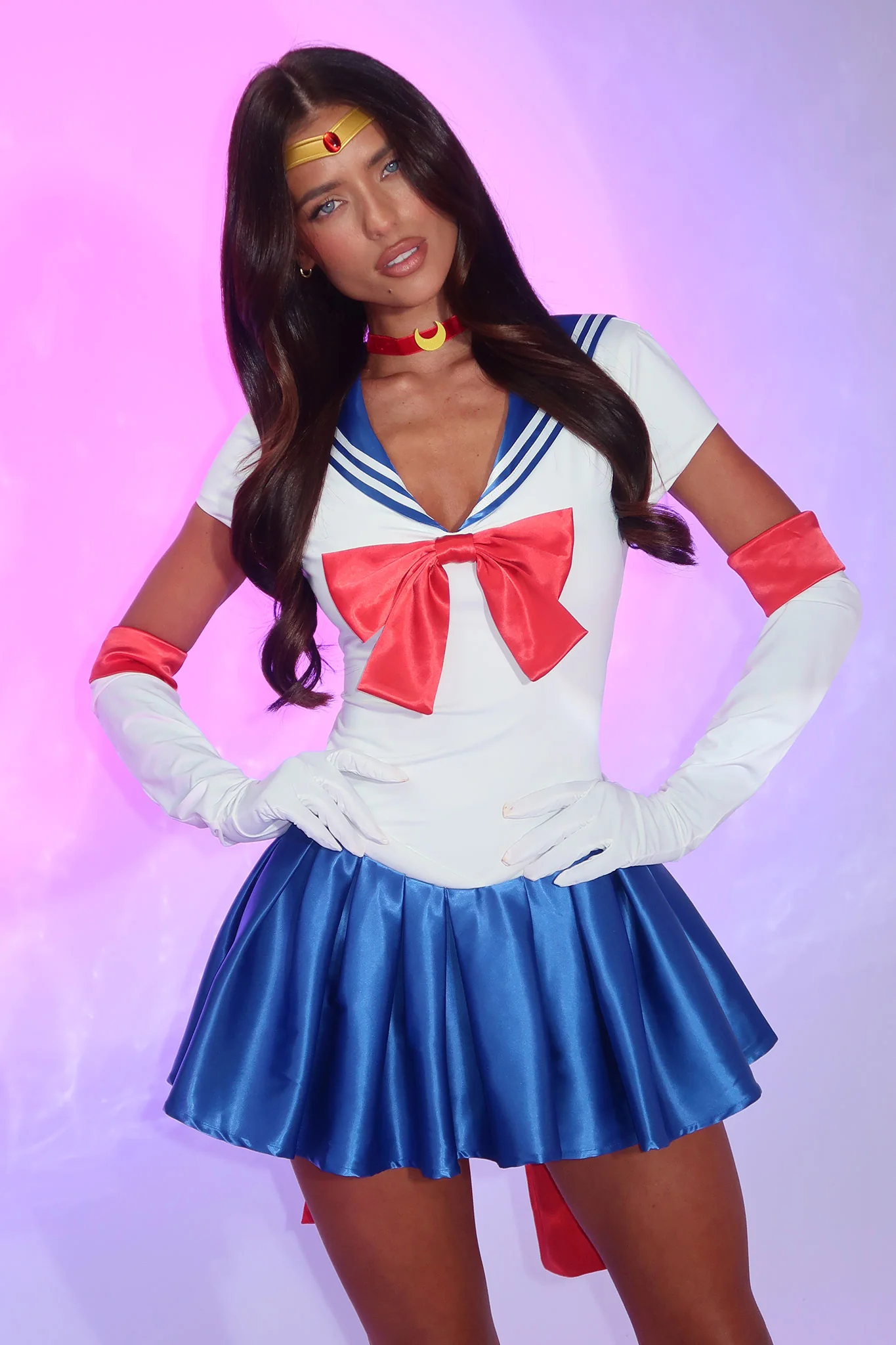 Moonlight Justice 2 Piece Set - White/Blue