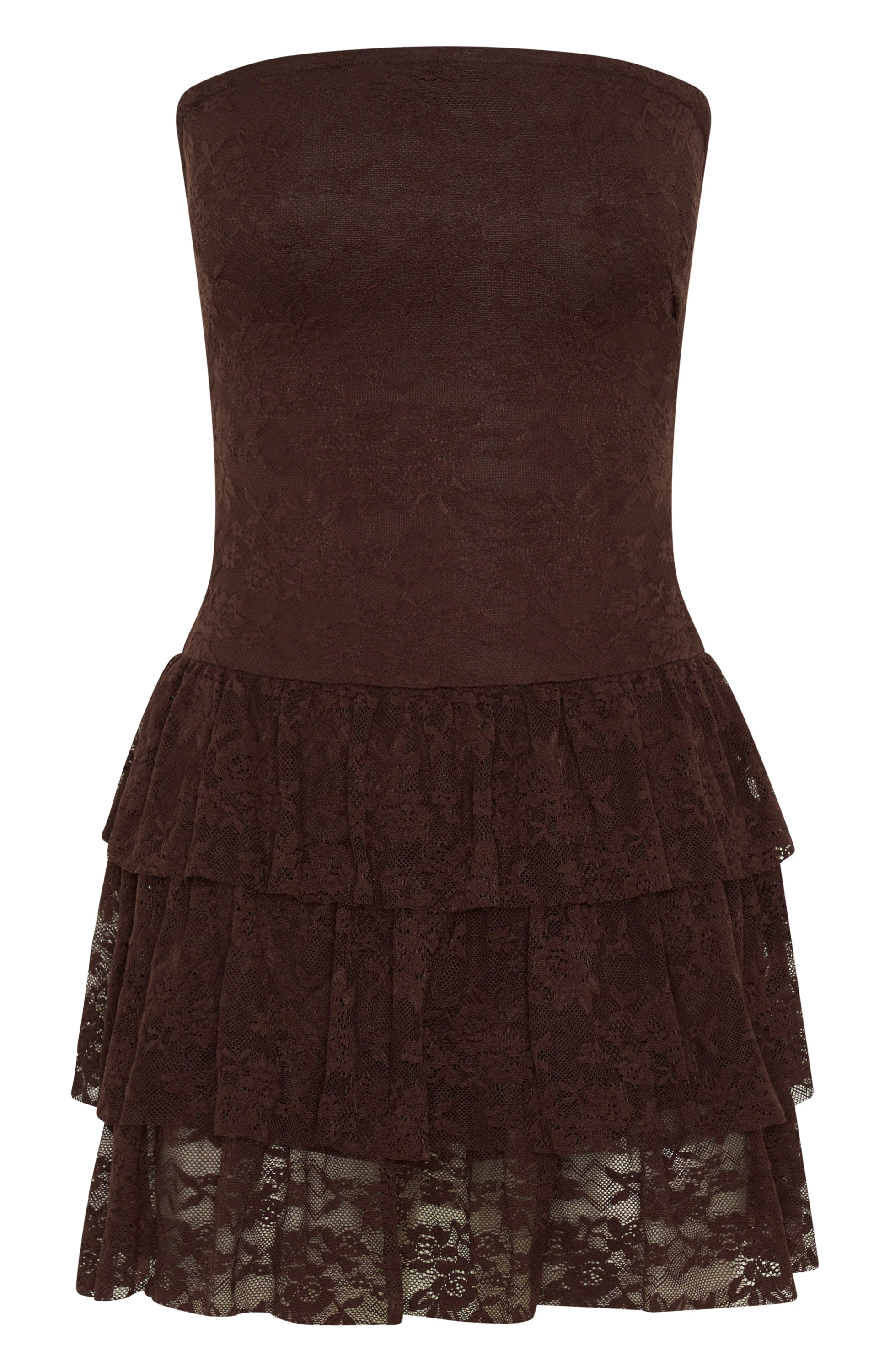 New Idea Strapless Mini Dress Chocolate