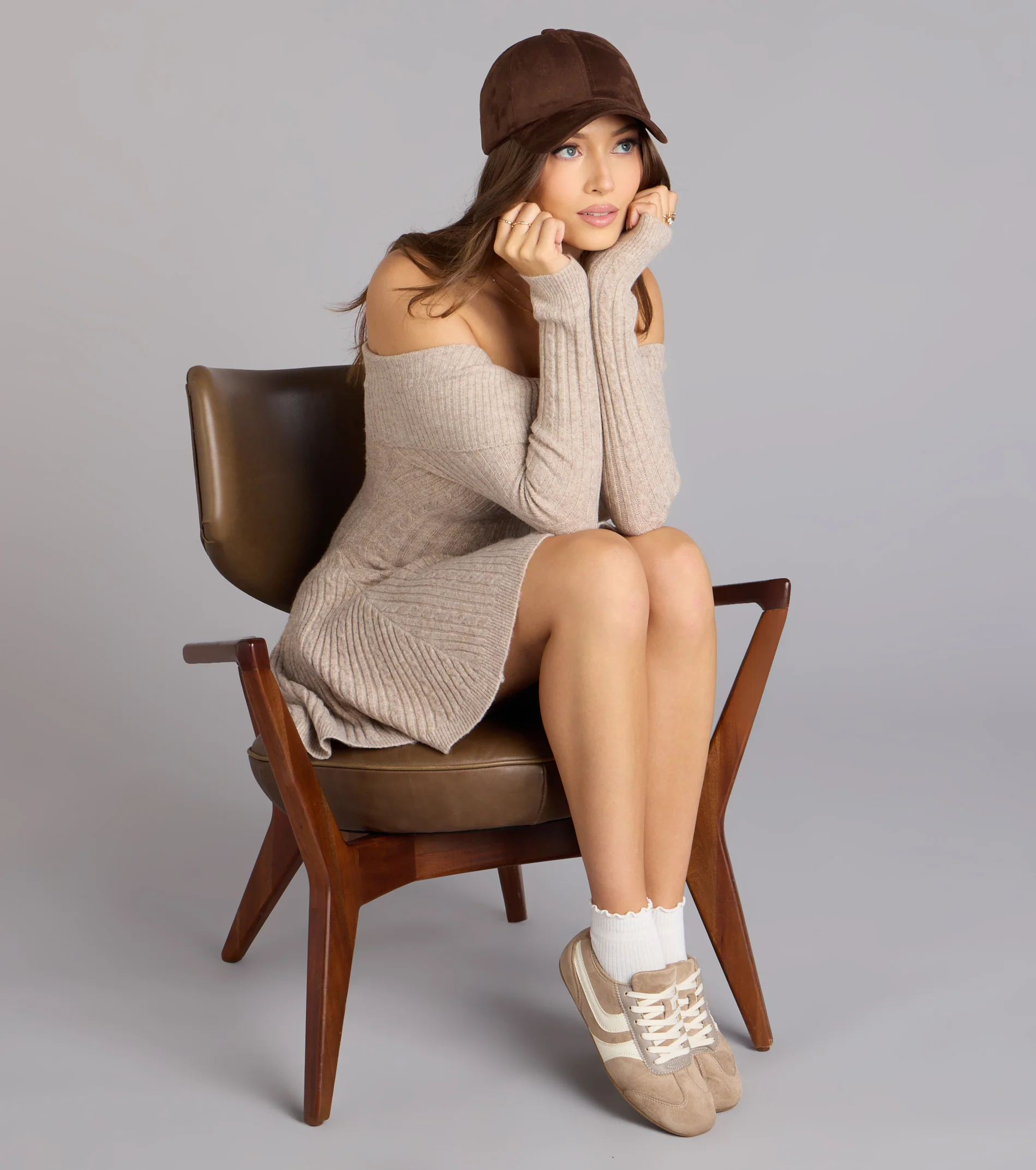 Wrapped Up Cute Off-The-Shoulder Dress