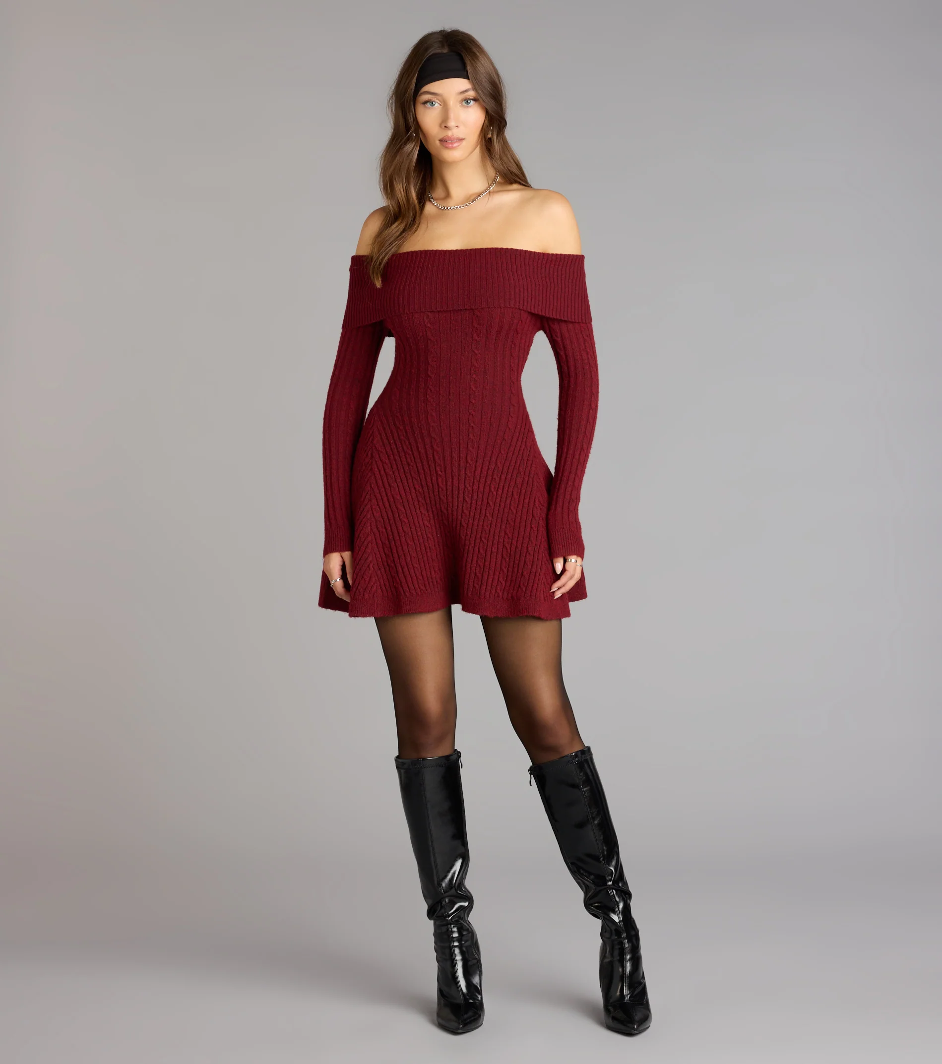 Wrapped Up Cute Off-The-Shoulder Dress