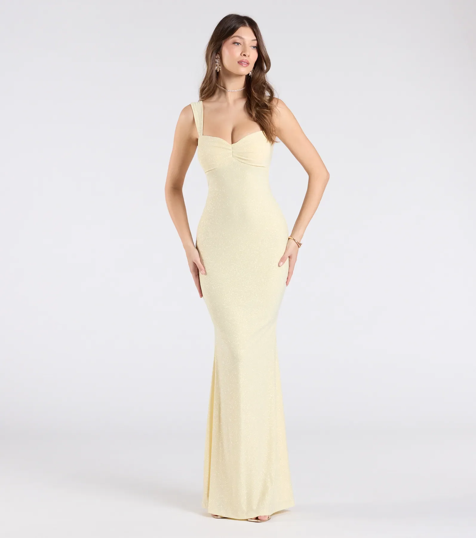 Halie Open Back Mermaid Glitter Formal Dress
