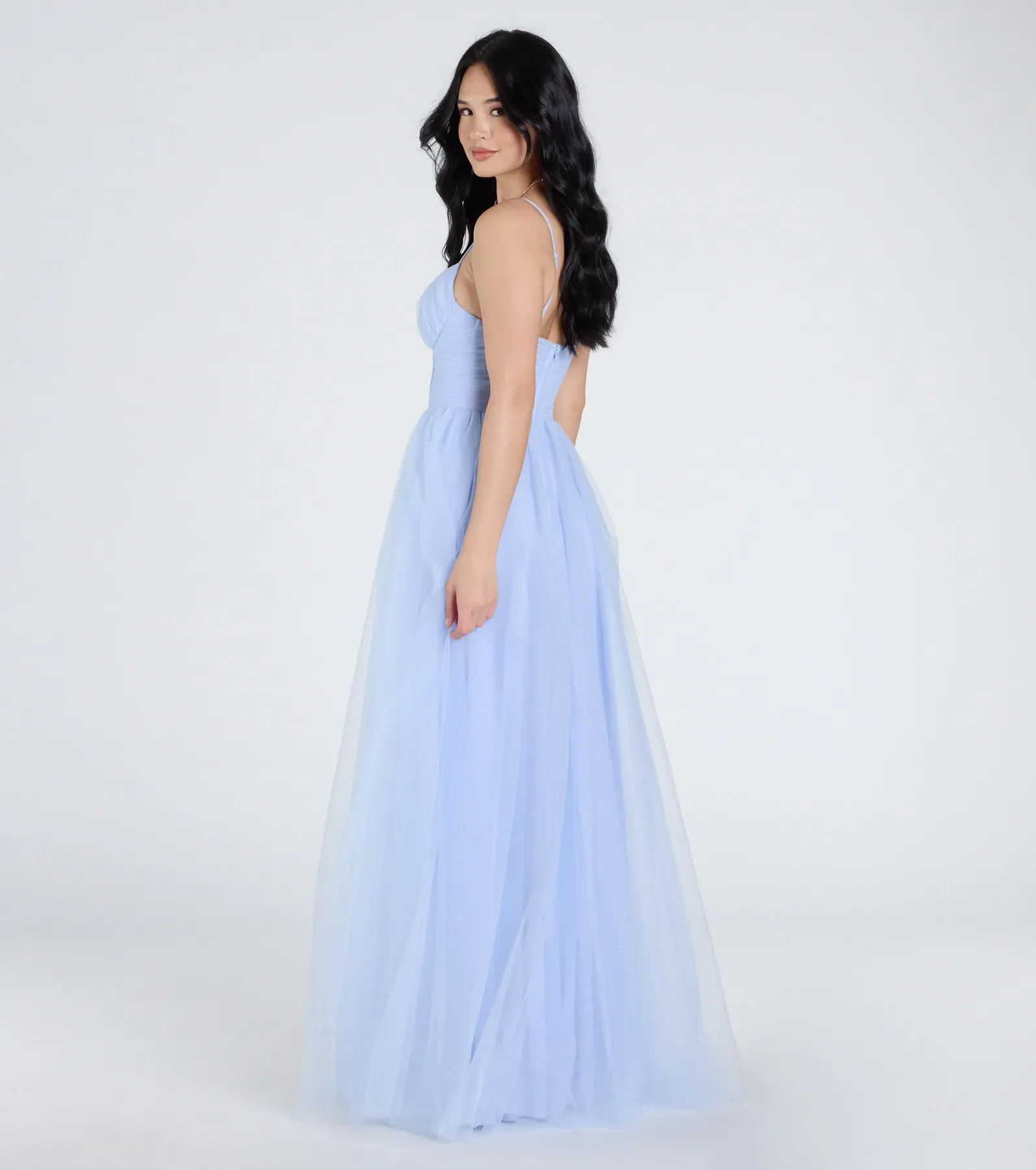 Kim Corset Slit A-Line Tulle Formal Dress