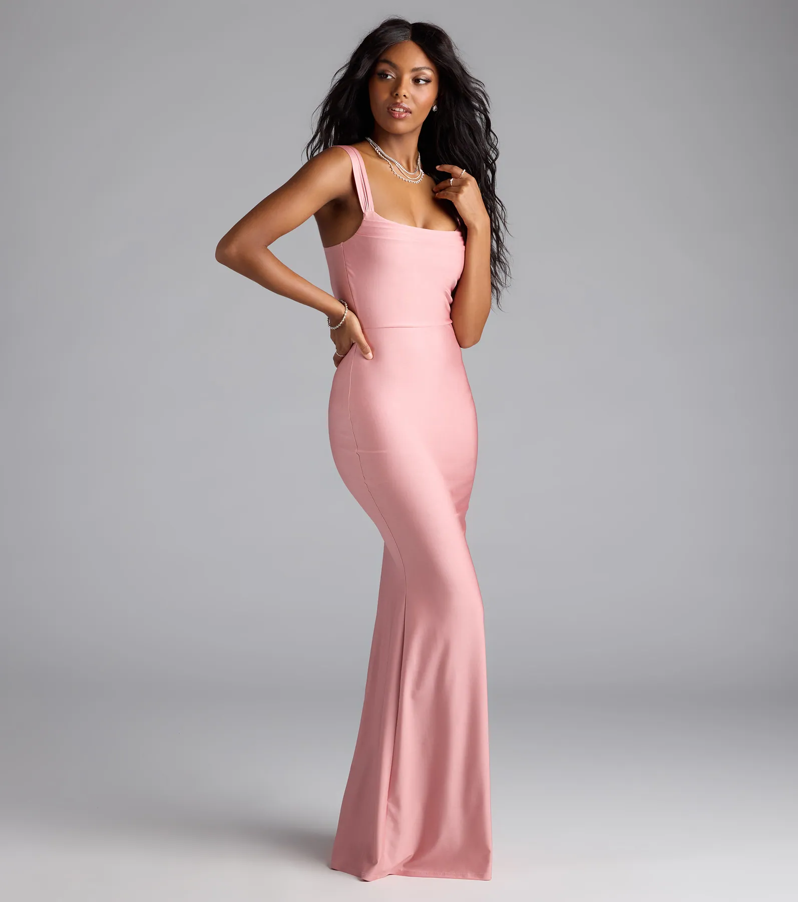 Abby Cowl Neck Mermaid Formal Dress
