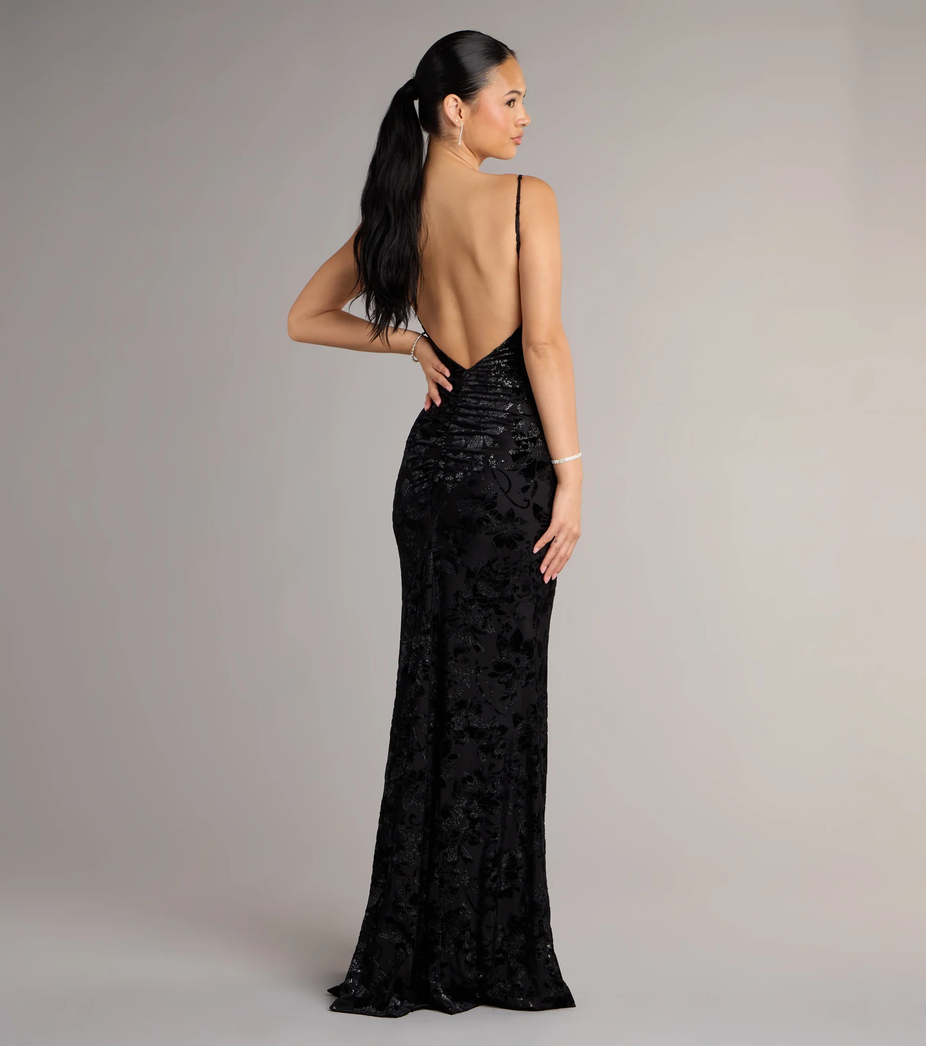 Maddie Velvet Open Back Mermaid Formal Dress