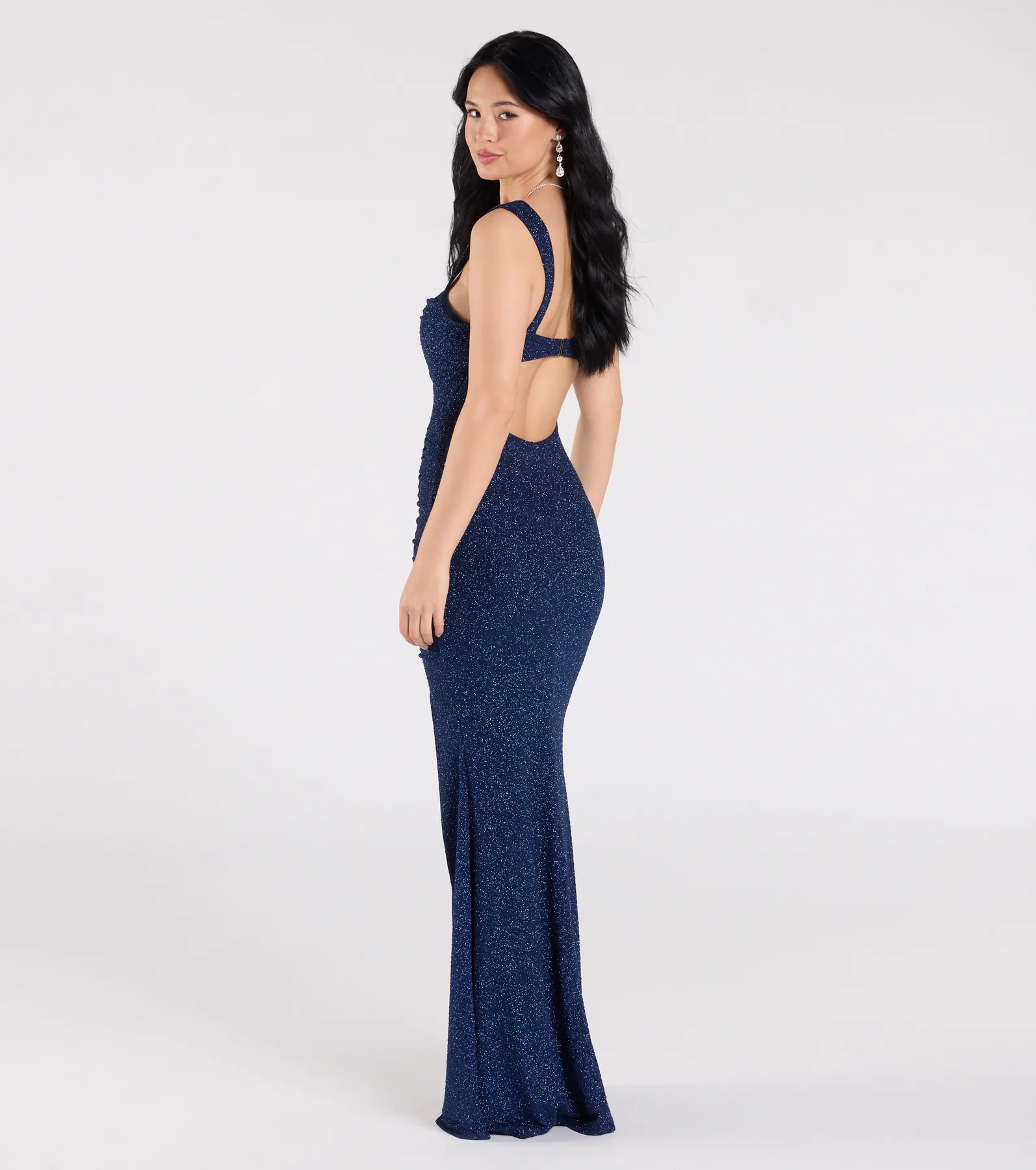 Drew Open Back Glitter Mermaid Dress