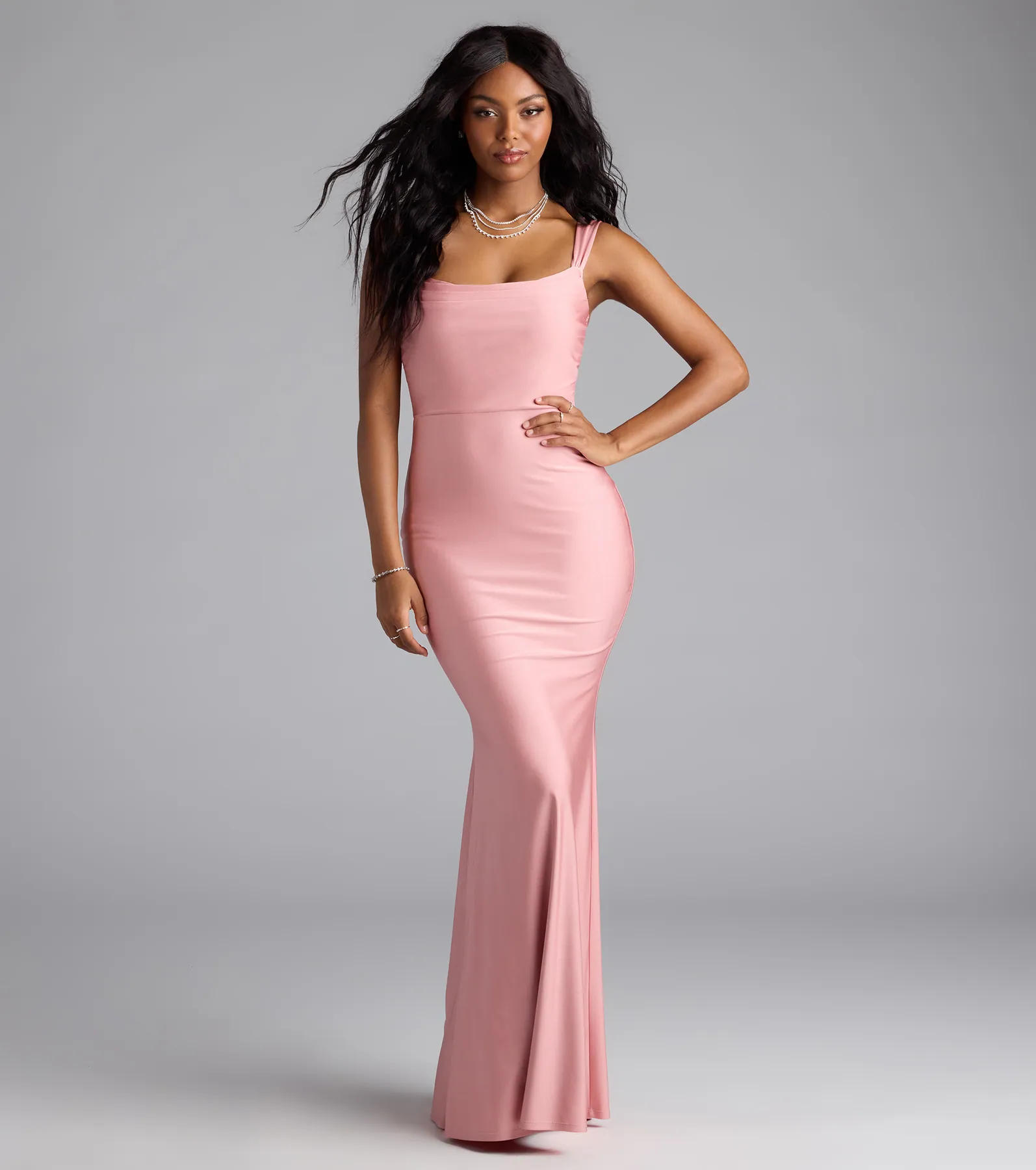 Abby Cowl Neck Mermaid Formal Dress