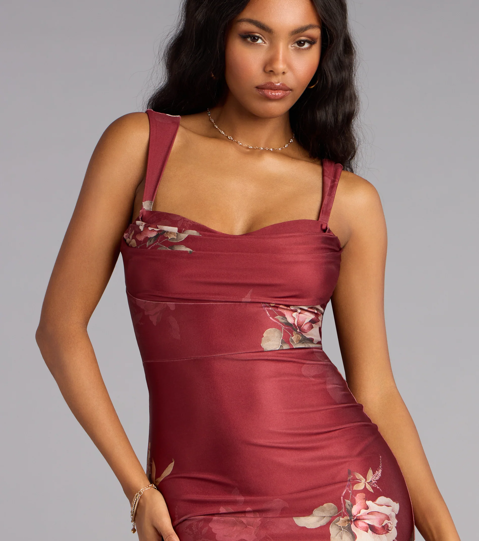 Grace Floral Open Back Mermaid Formal Dress