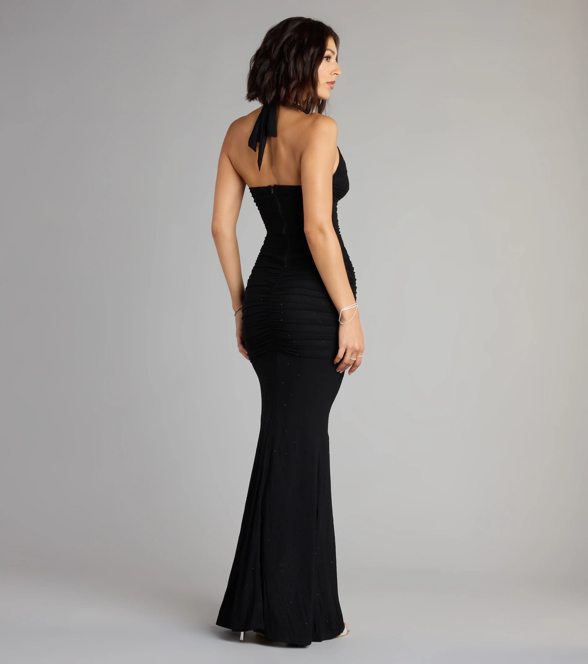 Kindra High-Slit Mermaid Halter Dress