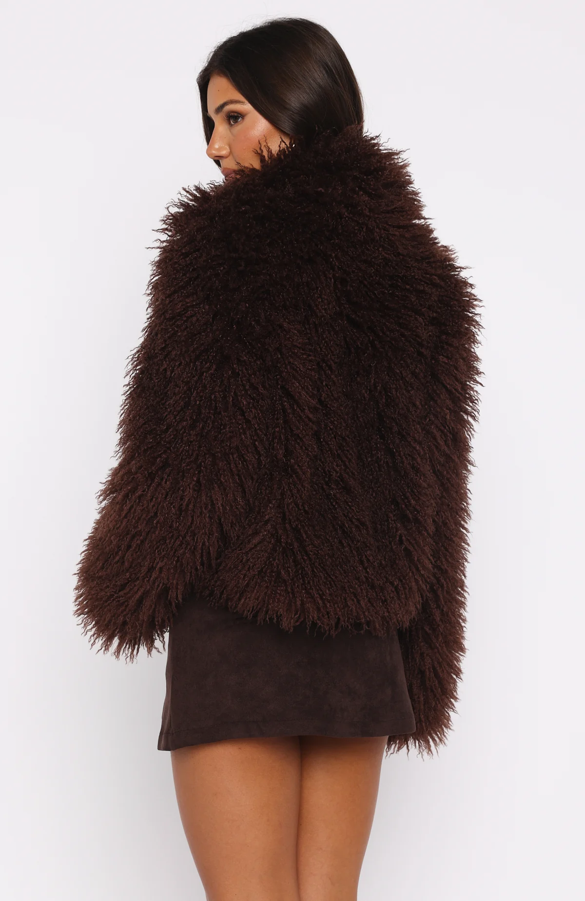 Weekend Away Fur Jacket Chocolate