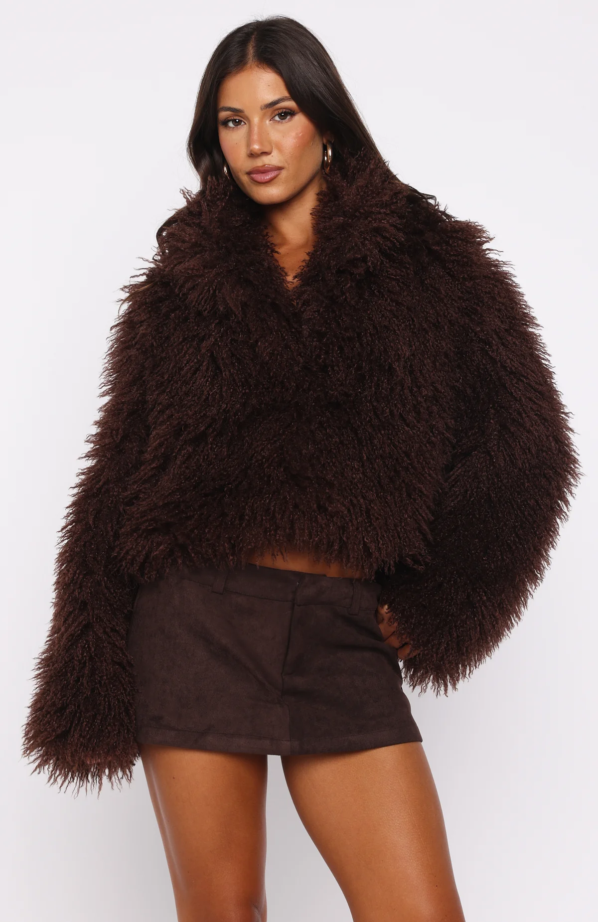 Weekend Away Fur Jacket Chocolate
