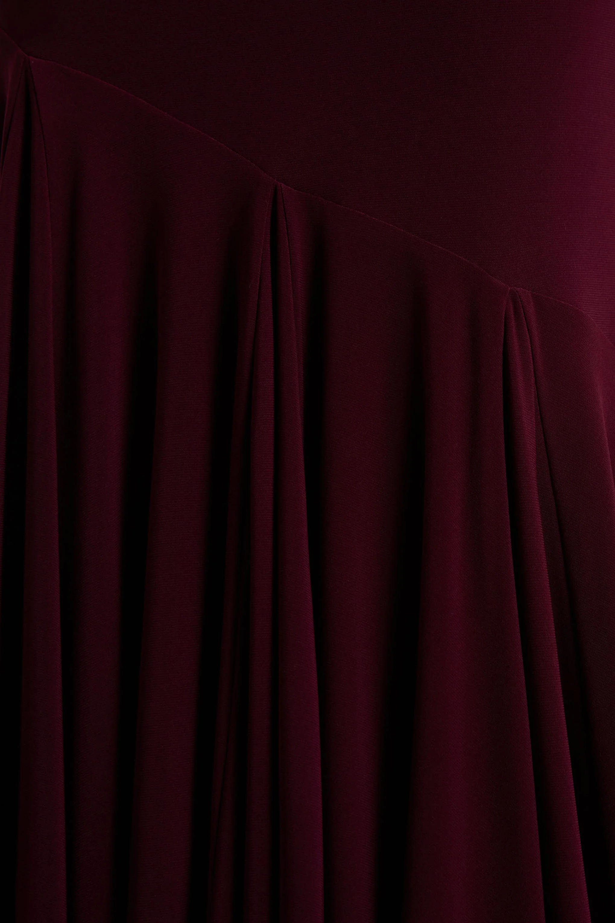 Zya | Dark Plum Asymmetric-Neck Fishtail Maxi Dress