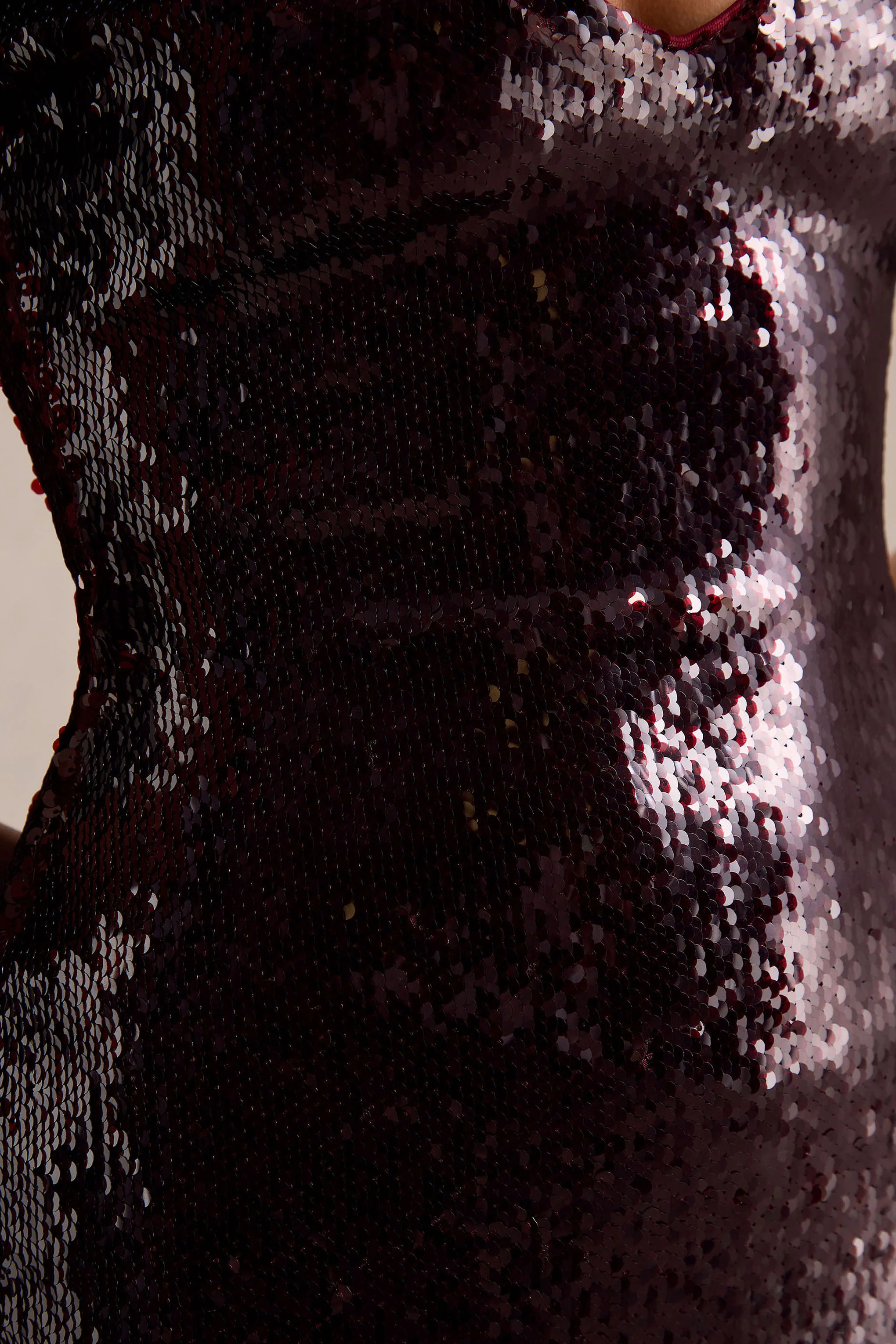 Lenor | Burgundy Plunge-Neck Maxi Dress