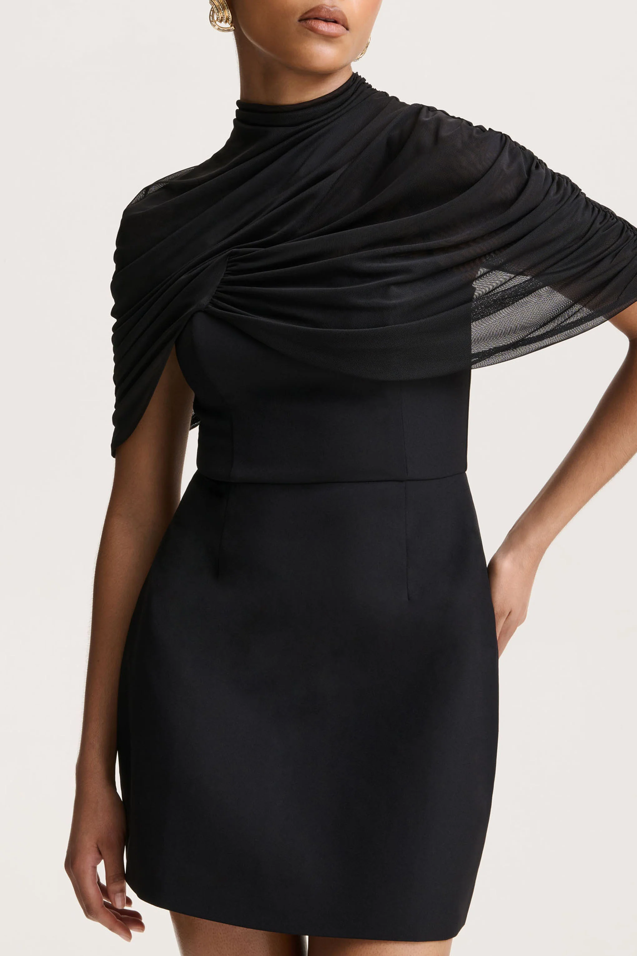 Veda | Black Square-Neck Mini Dress