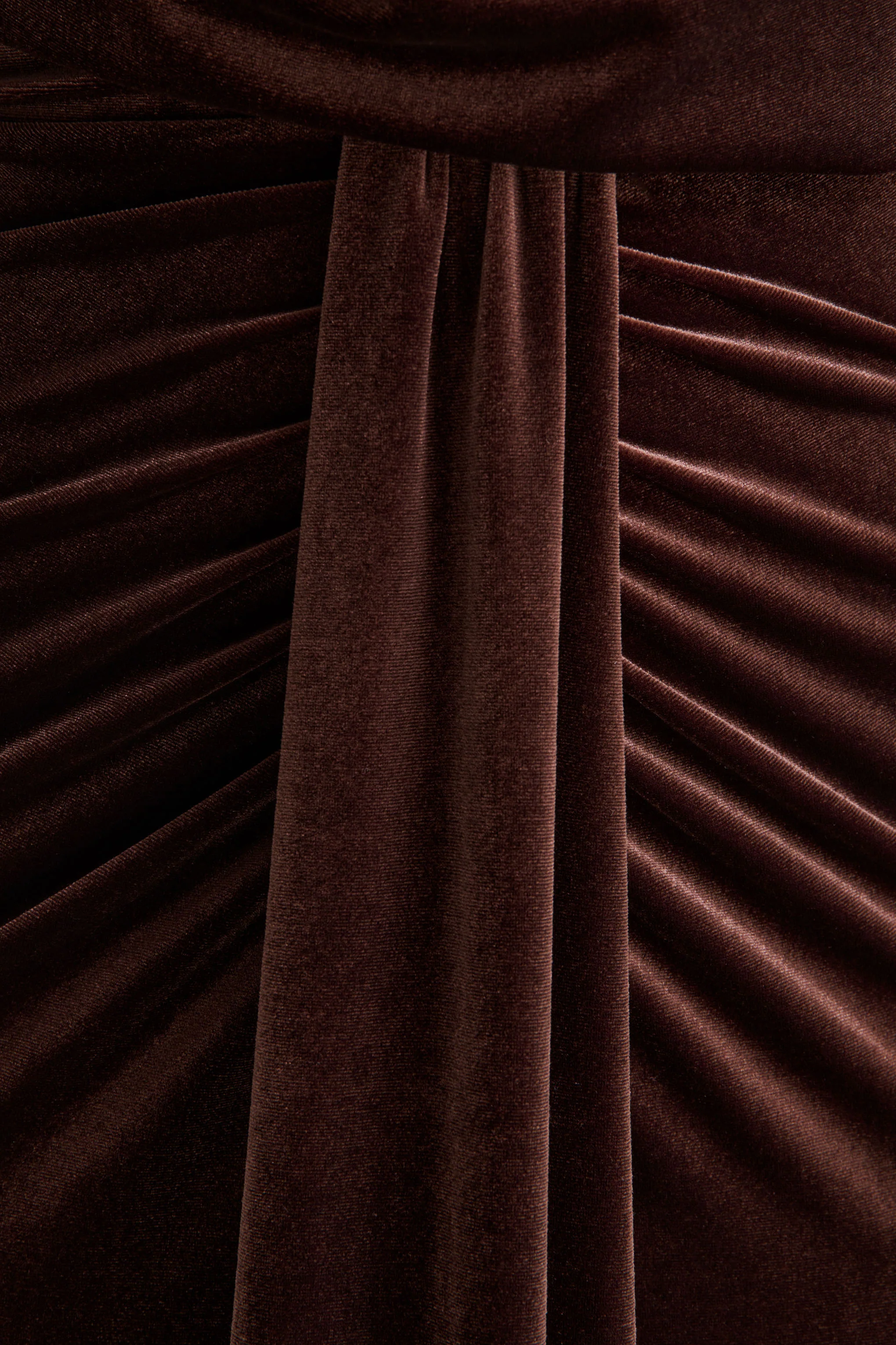 Lavernia | Brown Velvet Halter-Neck Maxi Dress With Gathered-Detailing