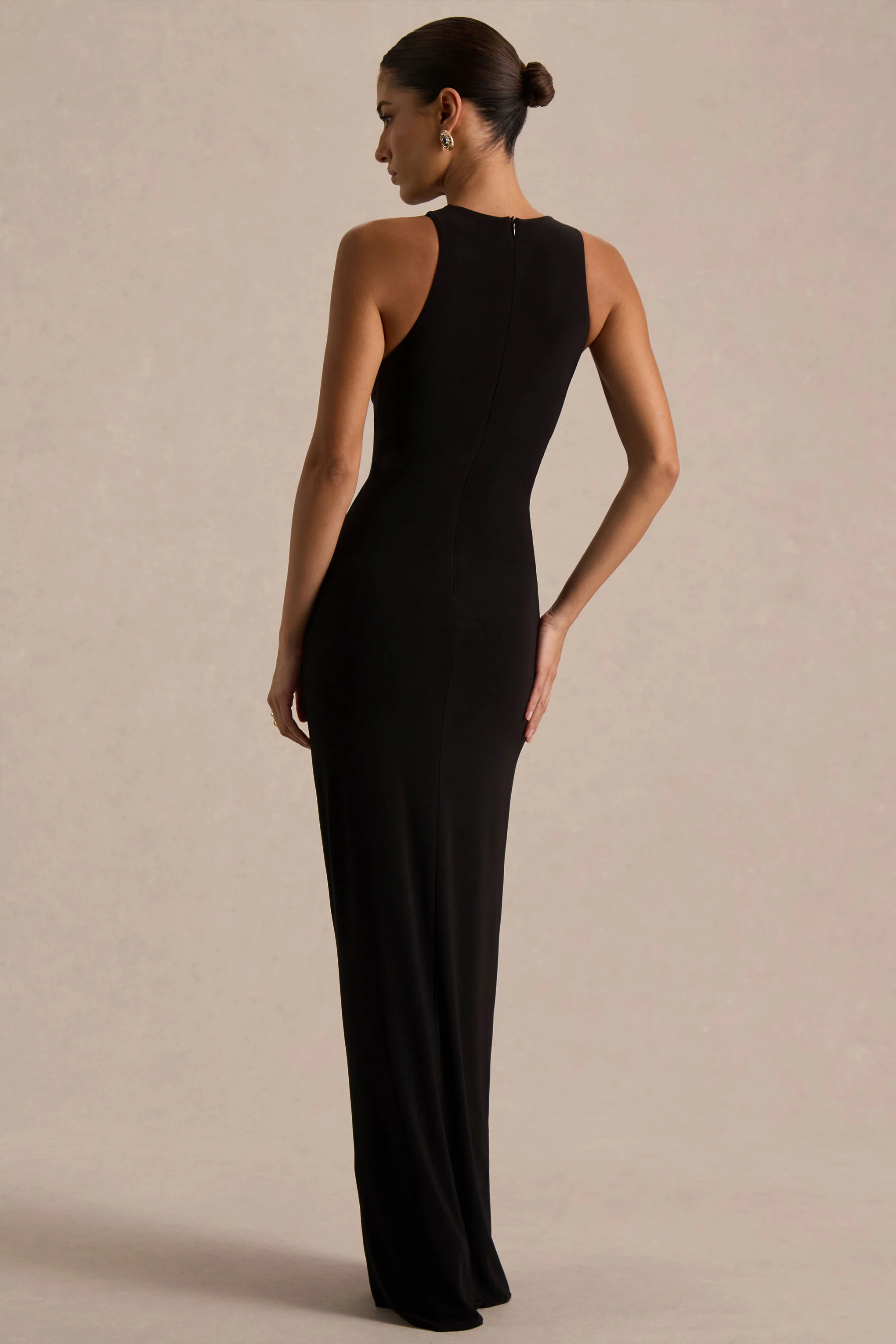 Opaline | Black Crew-Neck Maxi Dress