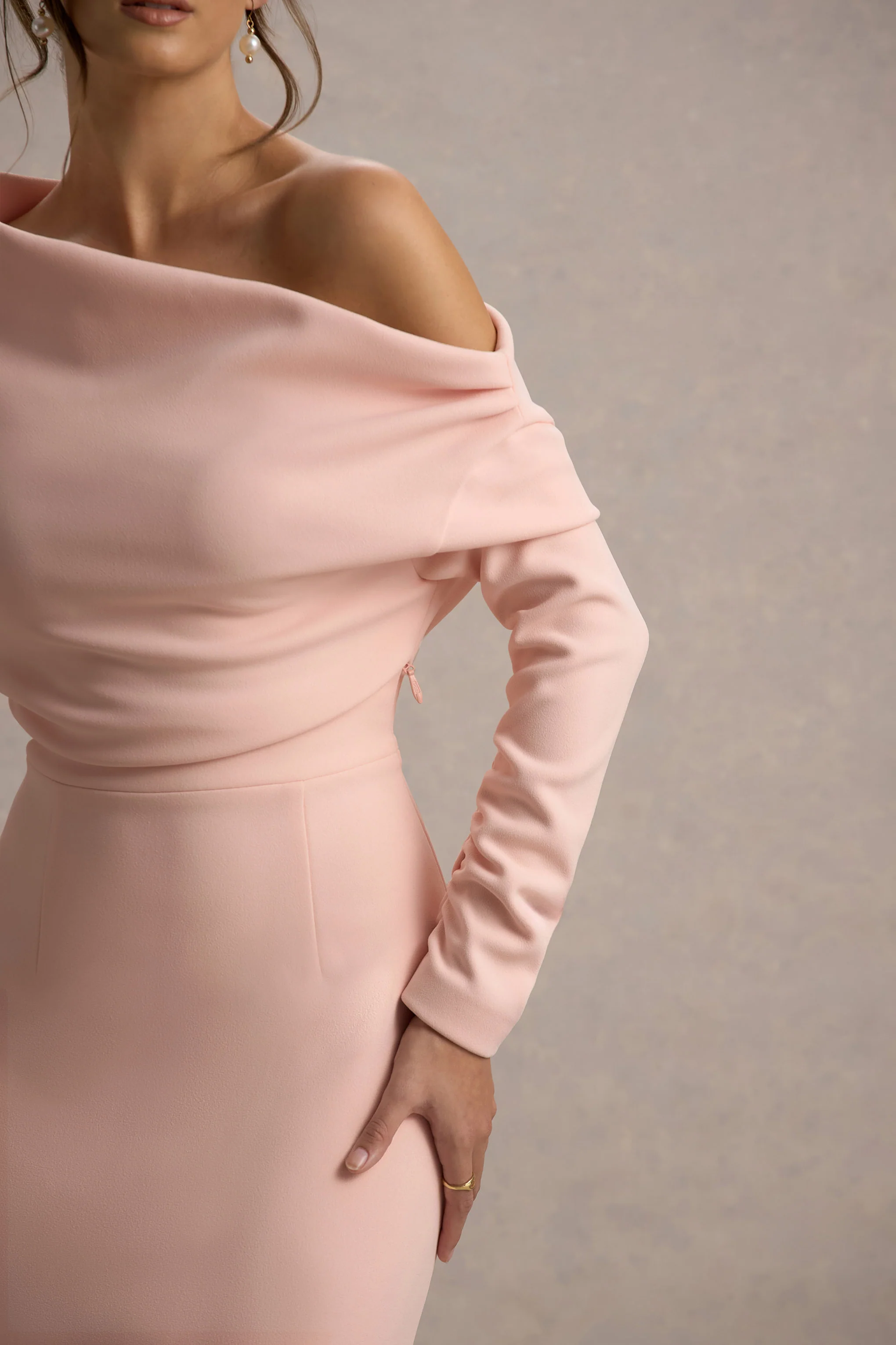 Lou | Pink One-Shoulder Asymmetric Maxi Dress