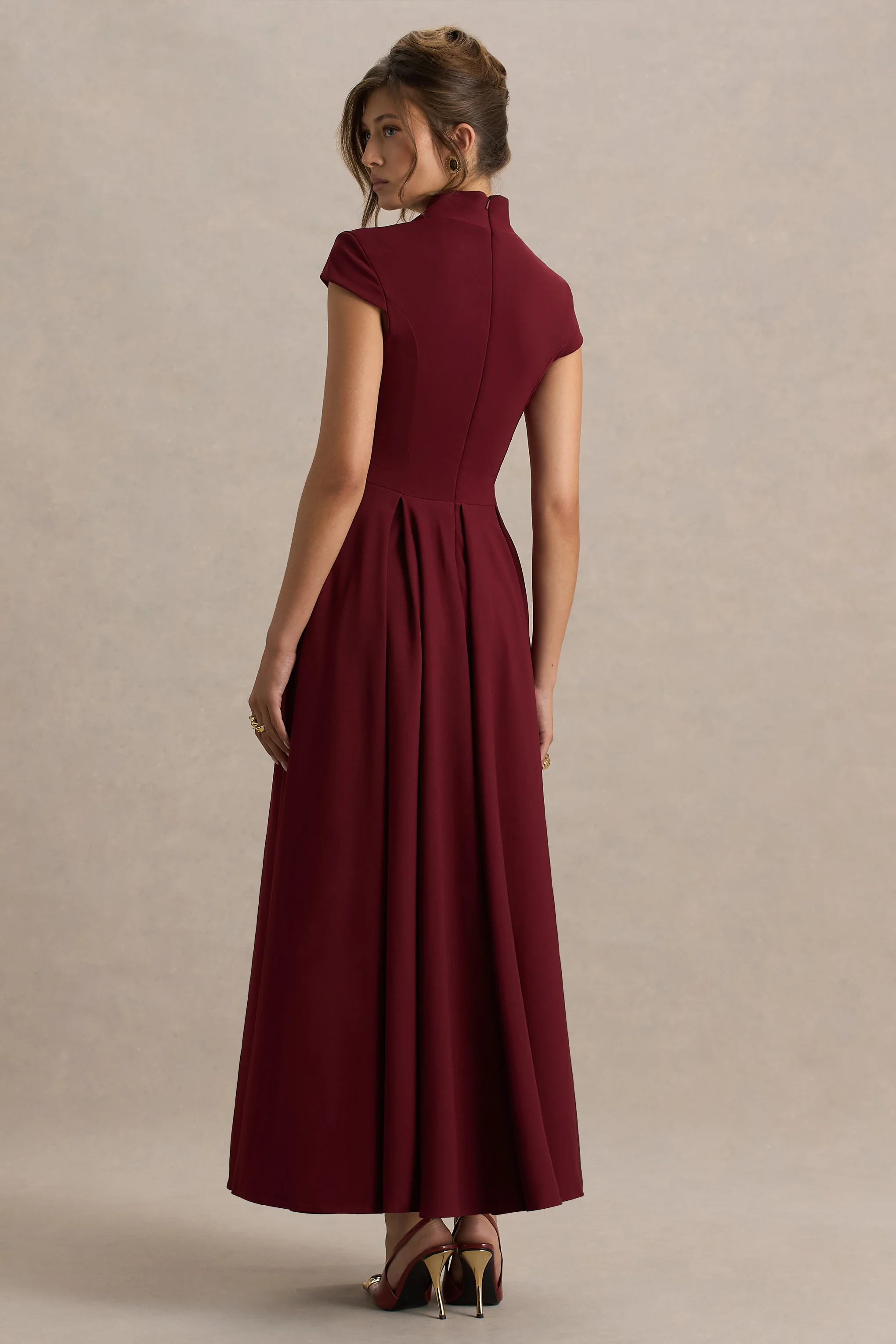Scarlett | Burgundy Square-Neck Maxi Dress