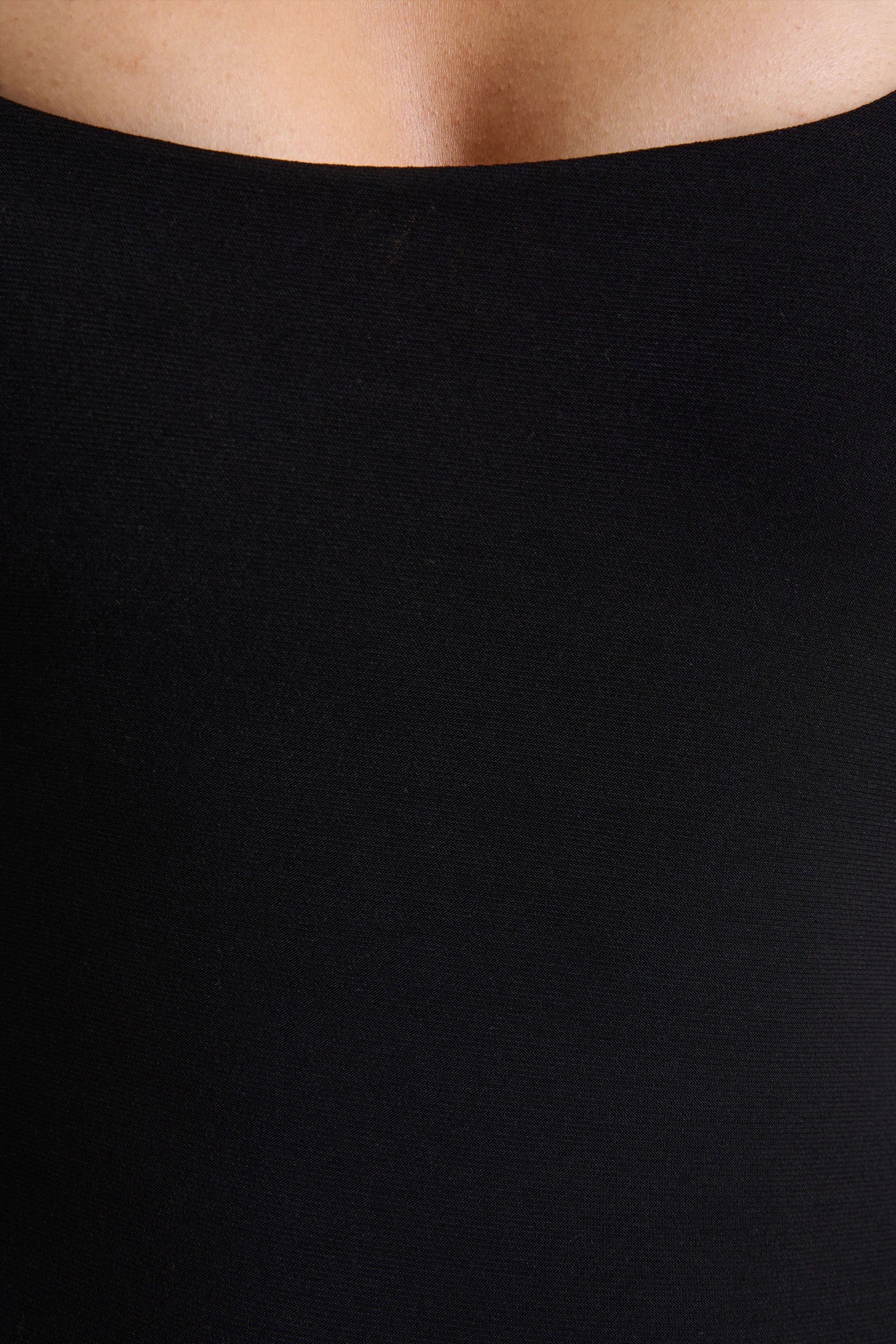 Piper | Black Square-Neck Maxi Dress With Cap-Sleeves