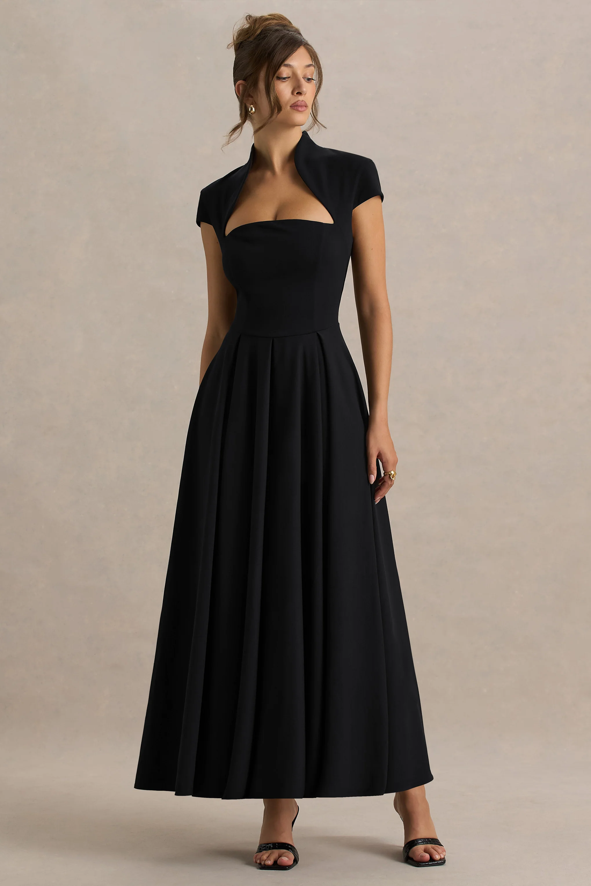 Scarlett | Black Square-Neck Maxi Dress
