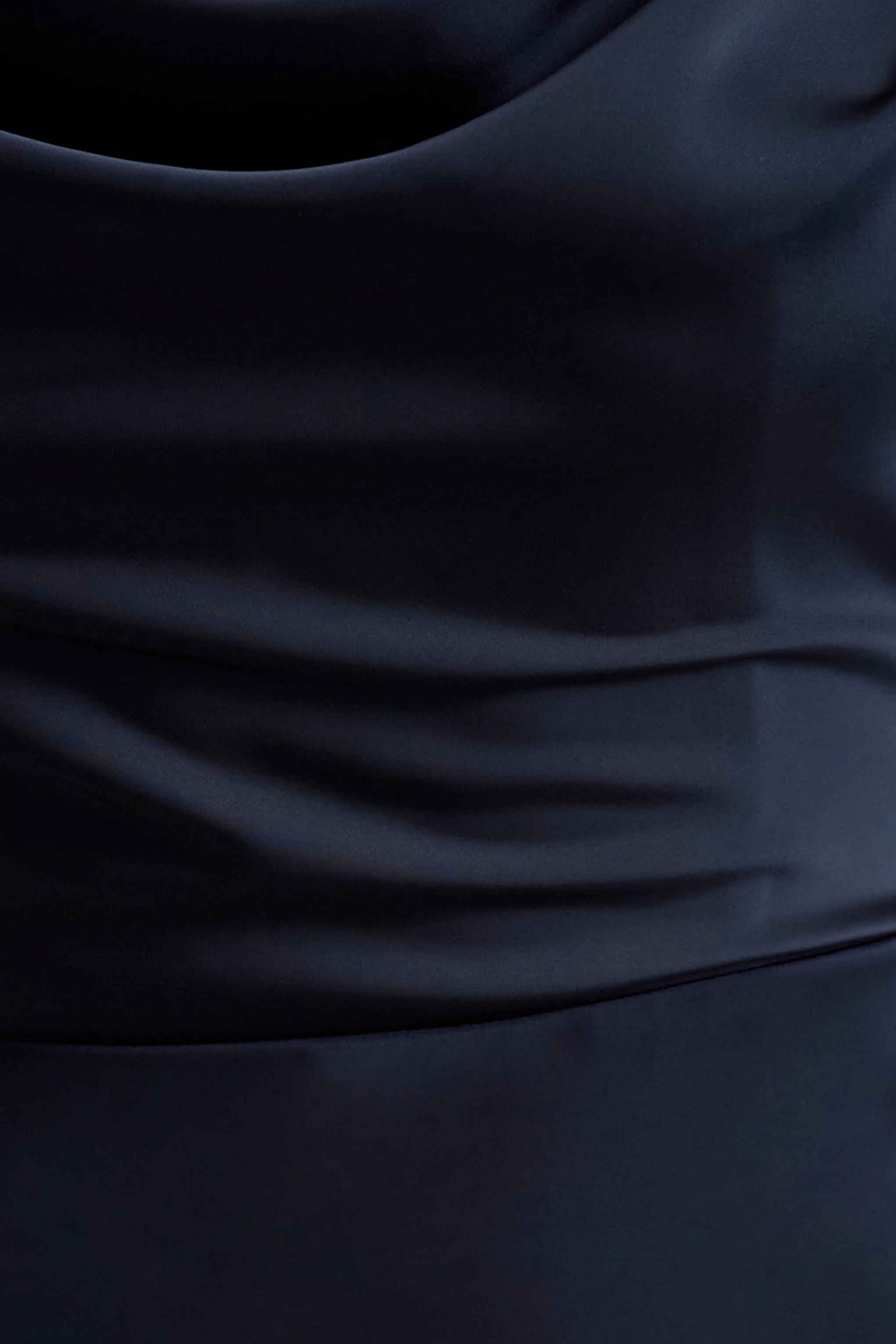 Gia | Navy Satin Cowl-Neck Maxi Dress