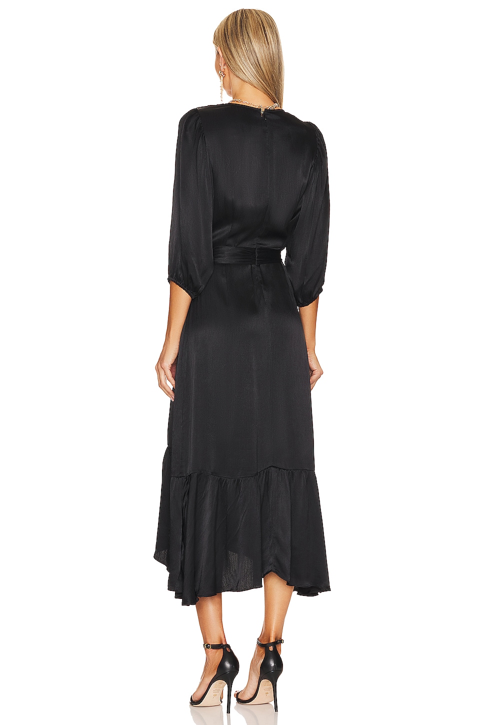 Ruffle Surplice Midi Dress