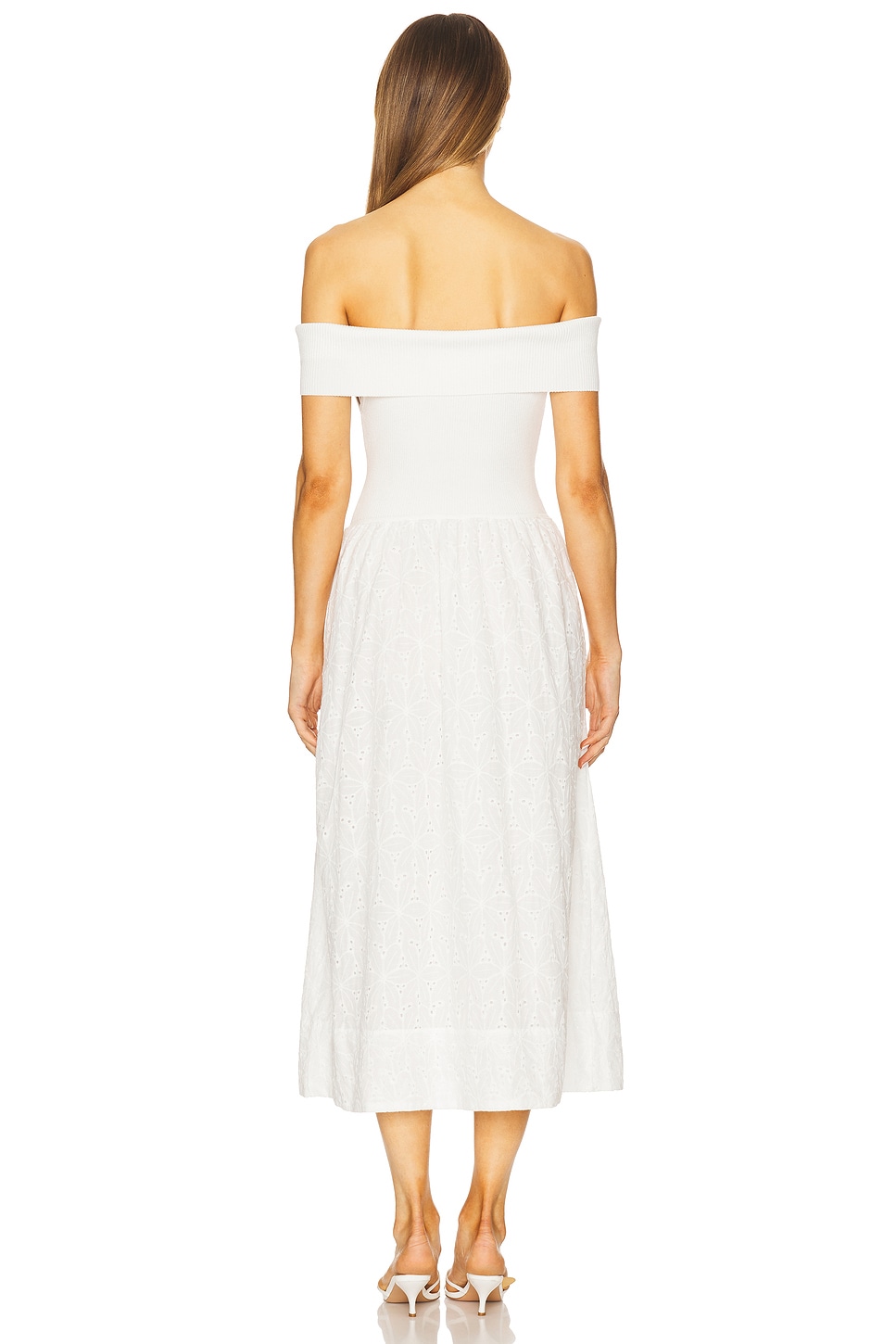 Mixed Media Off Shoulder Dress