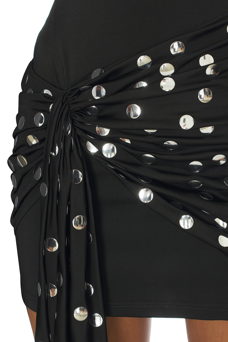 Polka Dot Overlay Detail Mini Dress