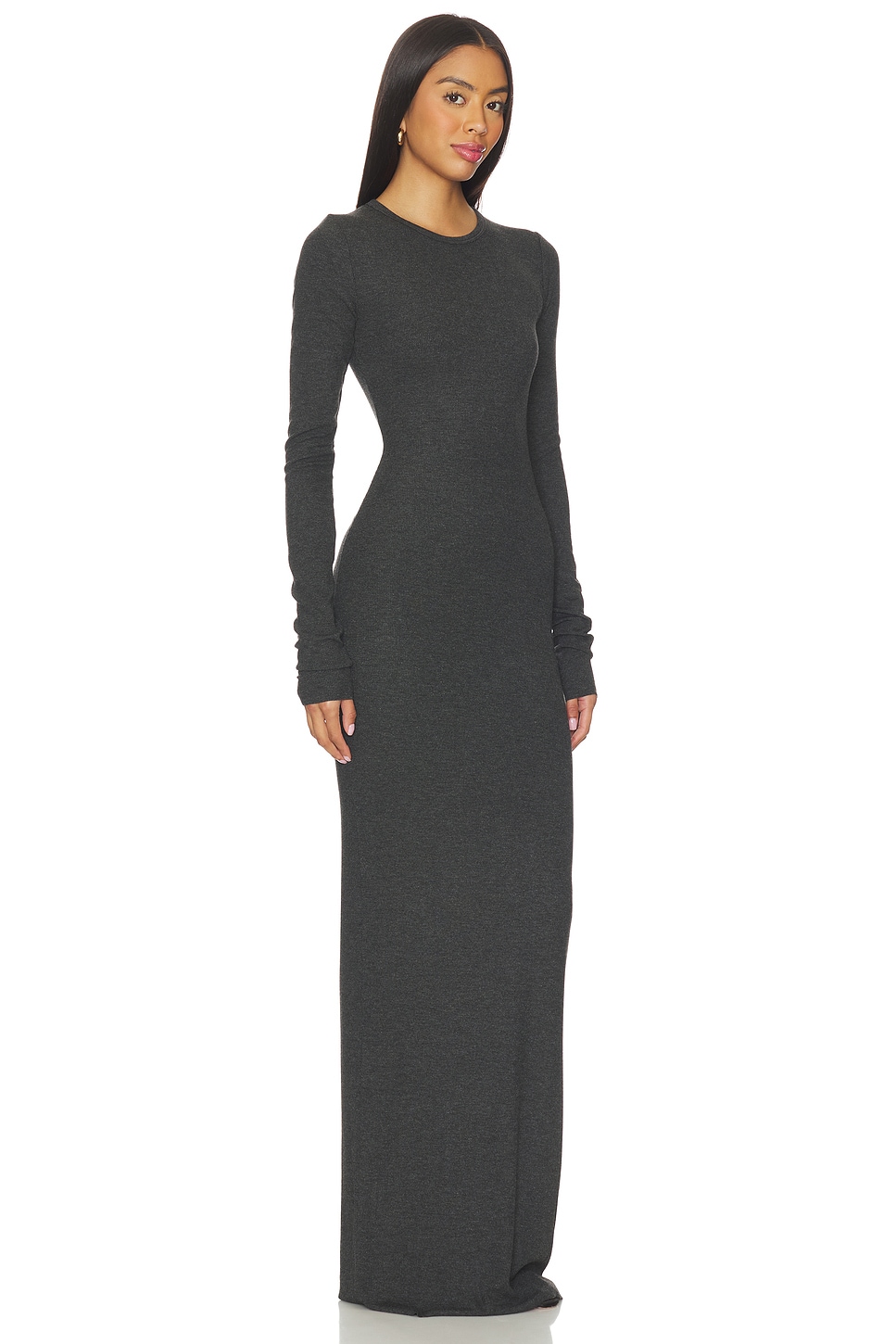 Long Sleeve Crewneck Butter Rib Maxi Dress