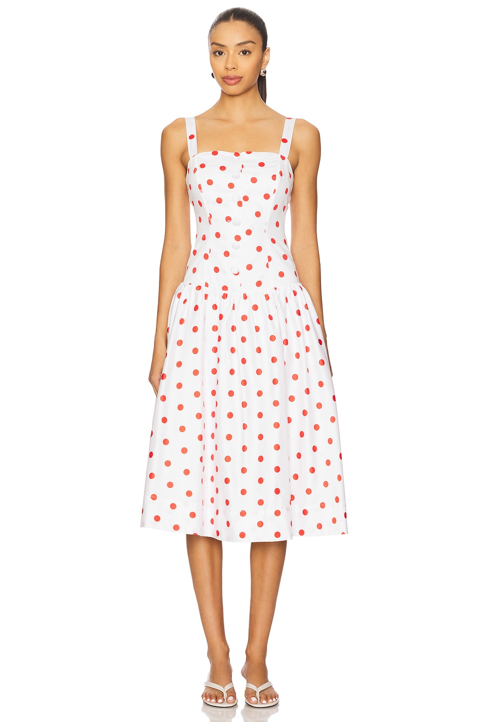 Red Dot Midi Dress