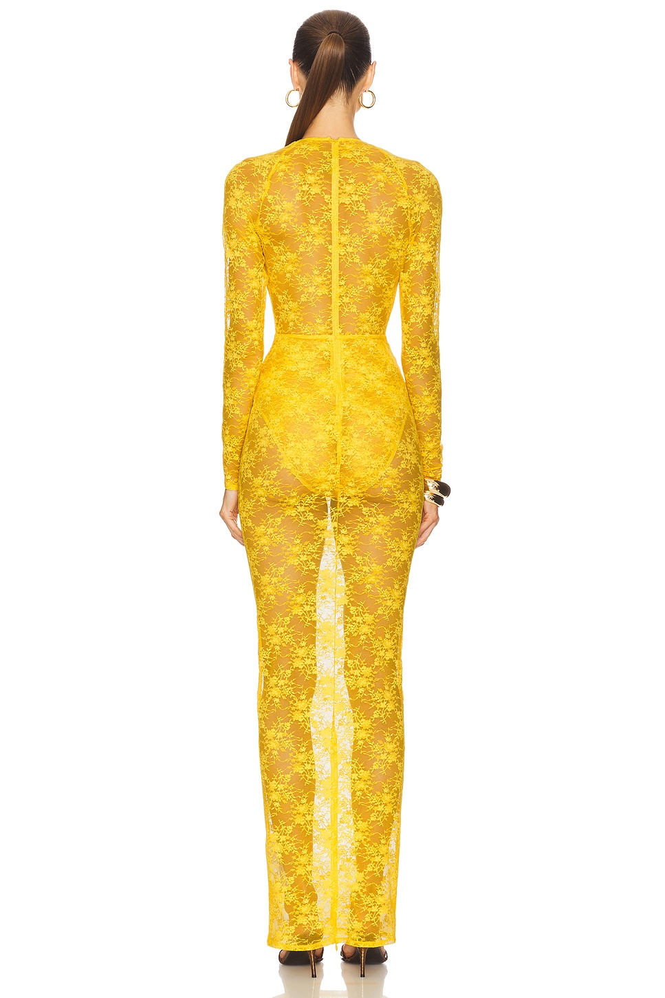 Long Sleeve Halter Column Dress