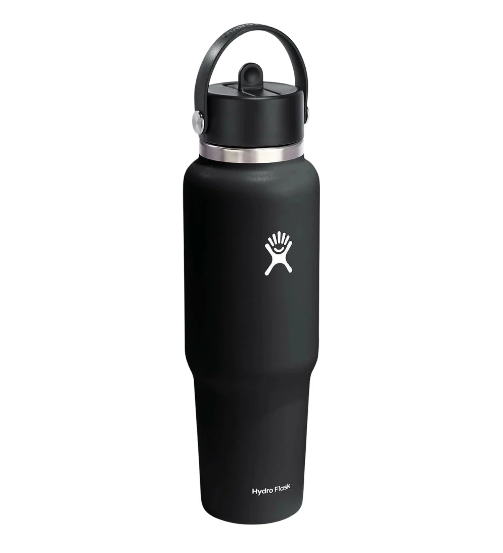 Wide Flex Straw Travel Bottle 40Oz - Black