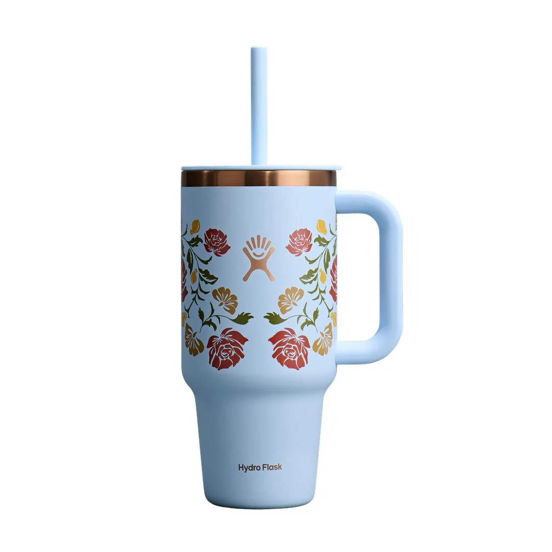 32OZ Travel Tumbler Western-Light Blue