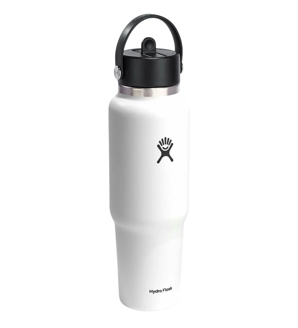 Wide Flex Straw Travel Bottle 40Oz - White