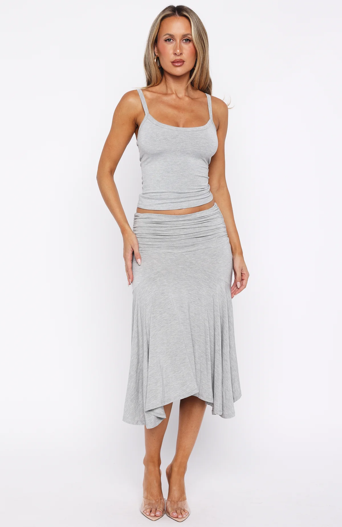 Get Even Tank Top Grey Marle