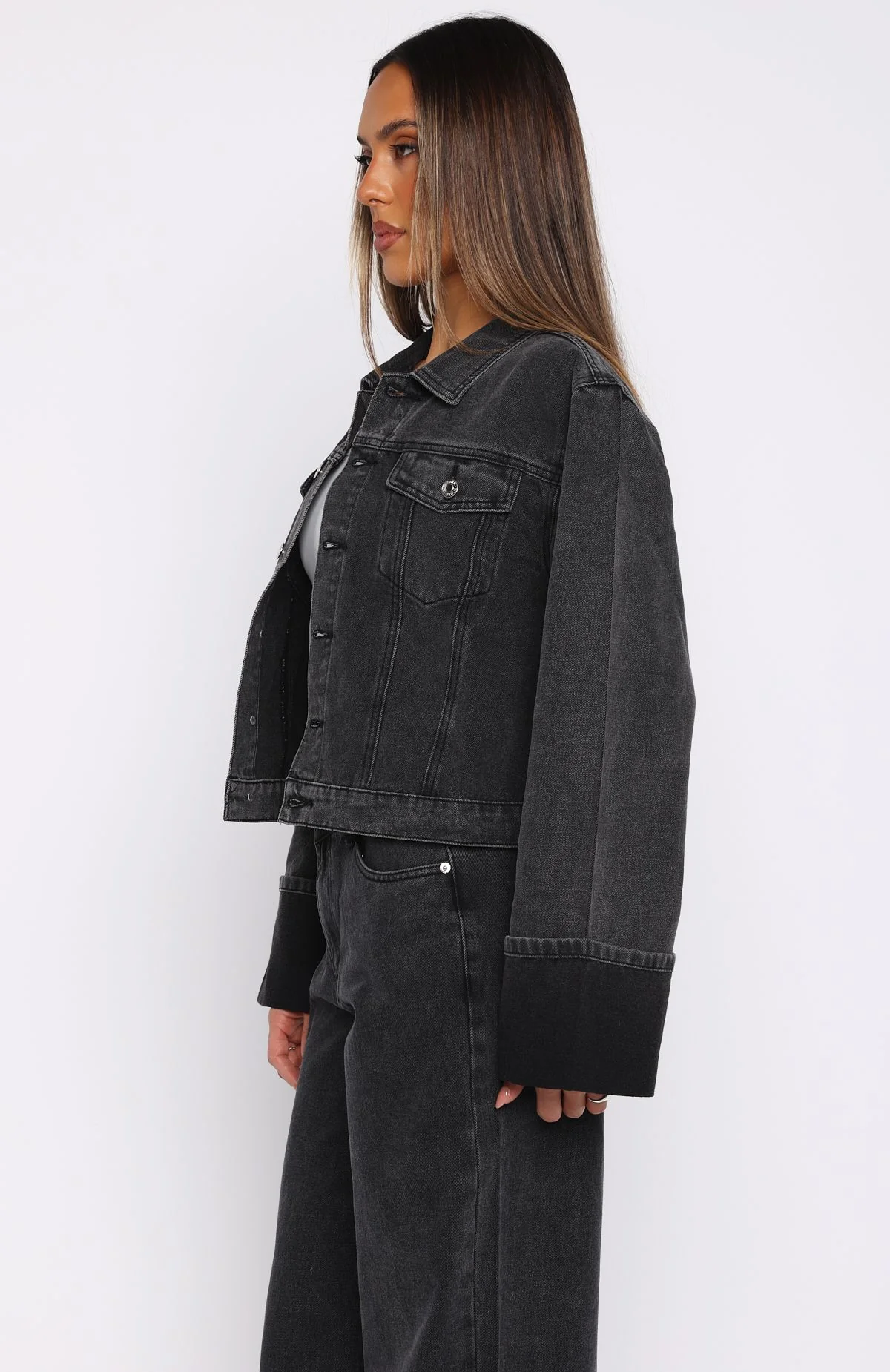 Charlotte Denim Jacket Black Acid