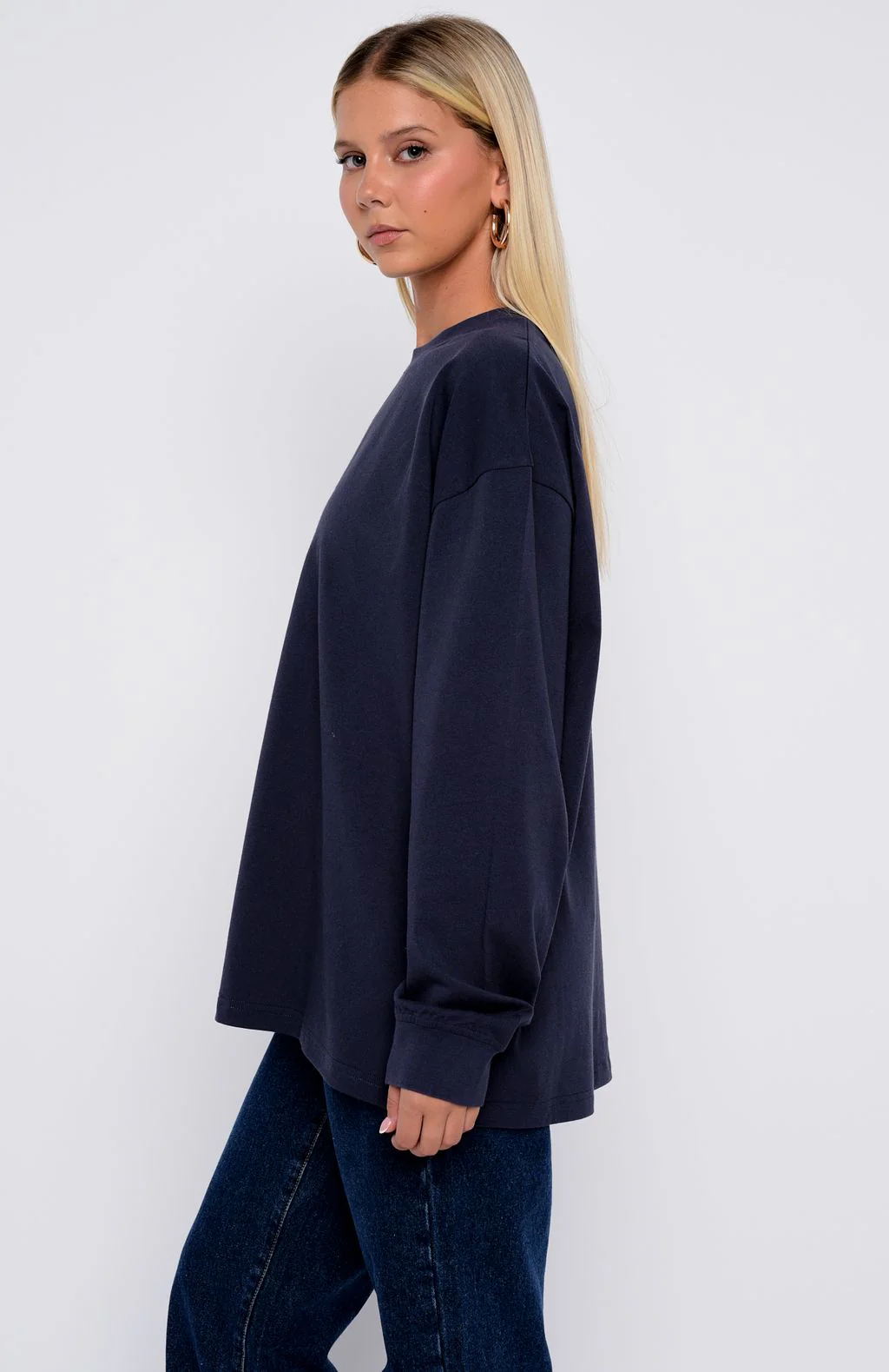 The Good Life Back Long Sleeve Tee Navy