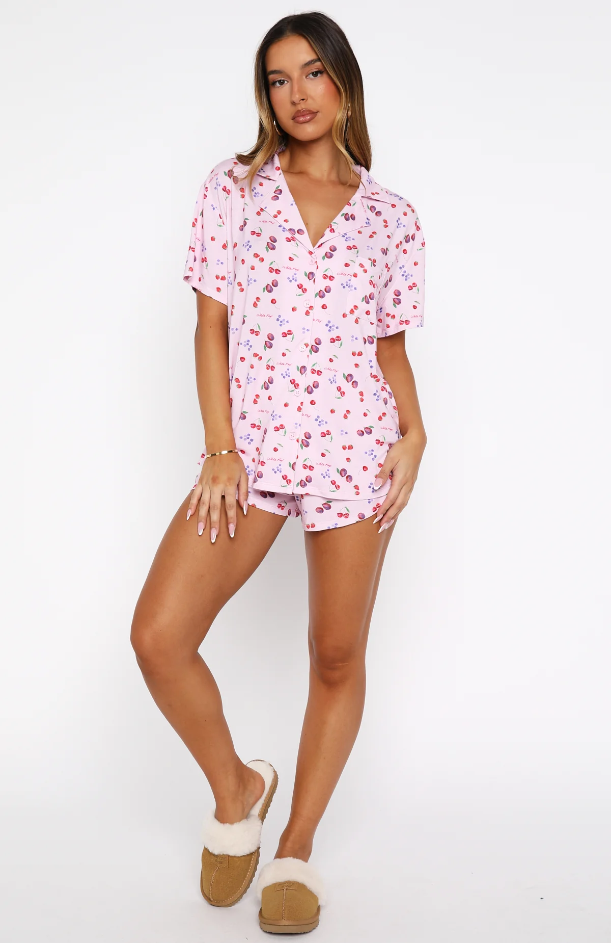Dreamscape Printed Pyjama Set Pink Berries