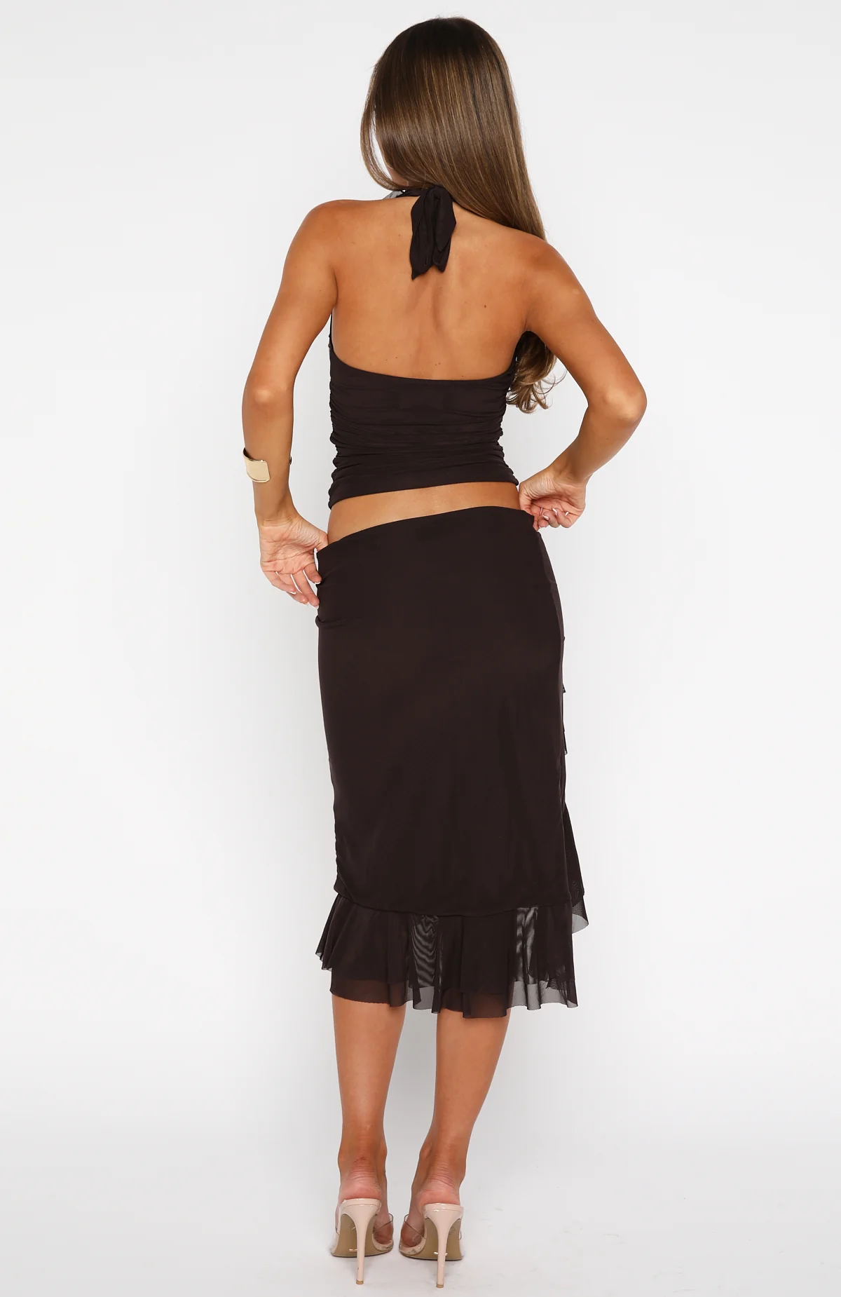 Let It Breathe Midi Skirt Espresso