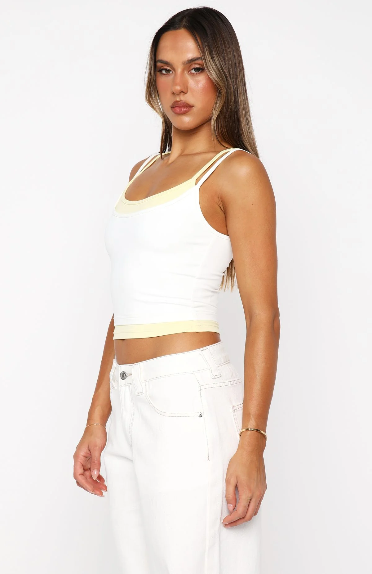 Breaking Loose Tank Top White/Lemon