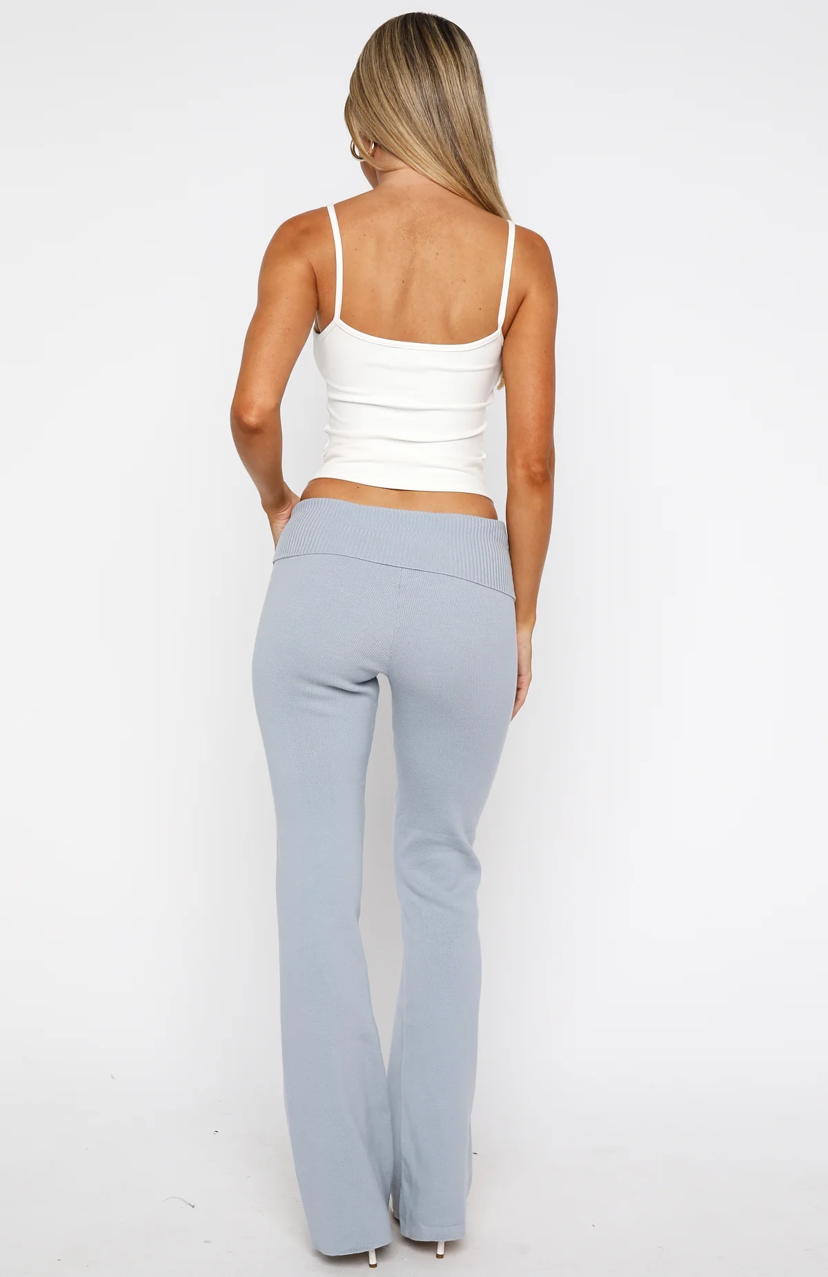 Silent Confessions Knit Pants Dusty Blue