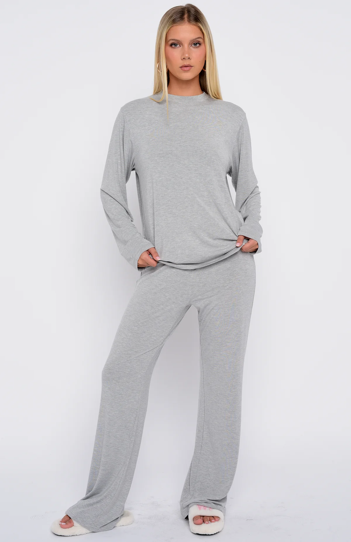 Slow Life Pyjama Pants Grey Marle