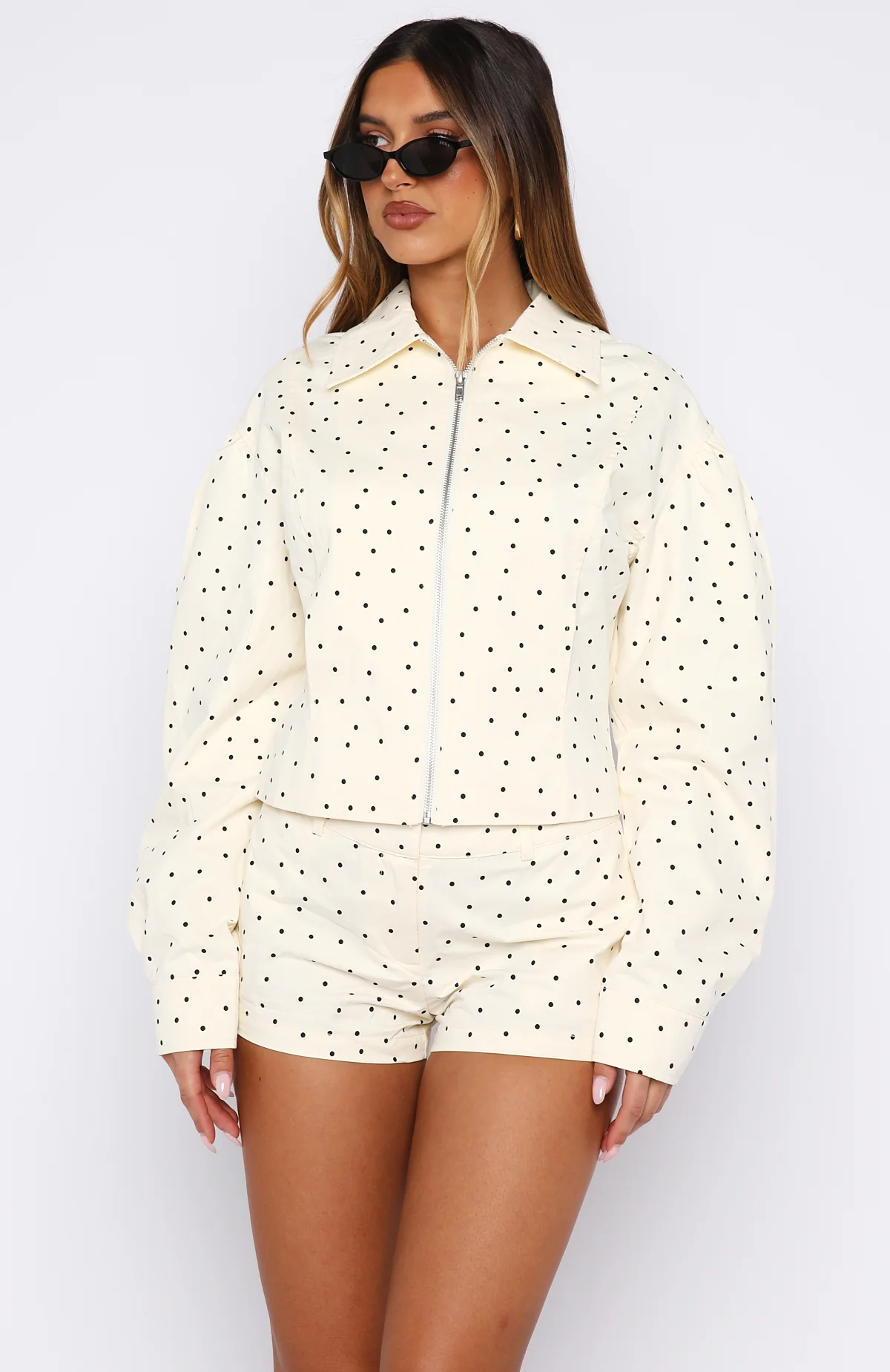 Treasure Me Shorts Cream/Black Polka Dot