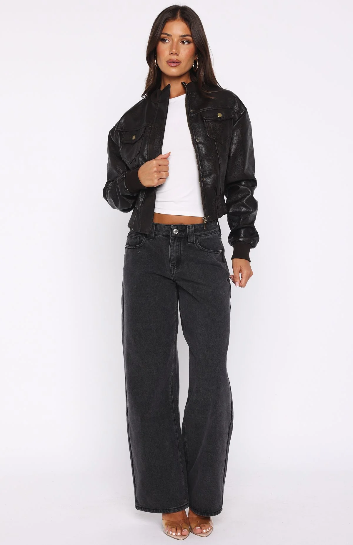 She's Sassy Pu Jacket Coffee