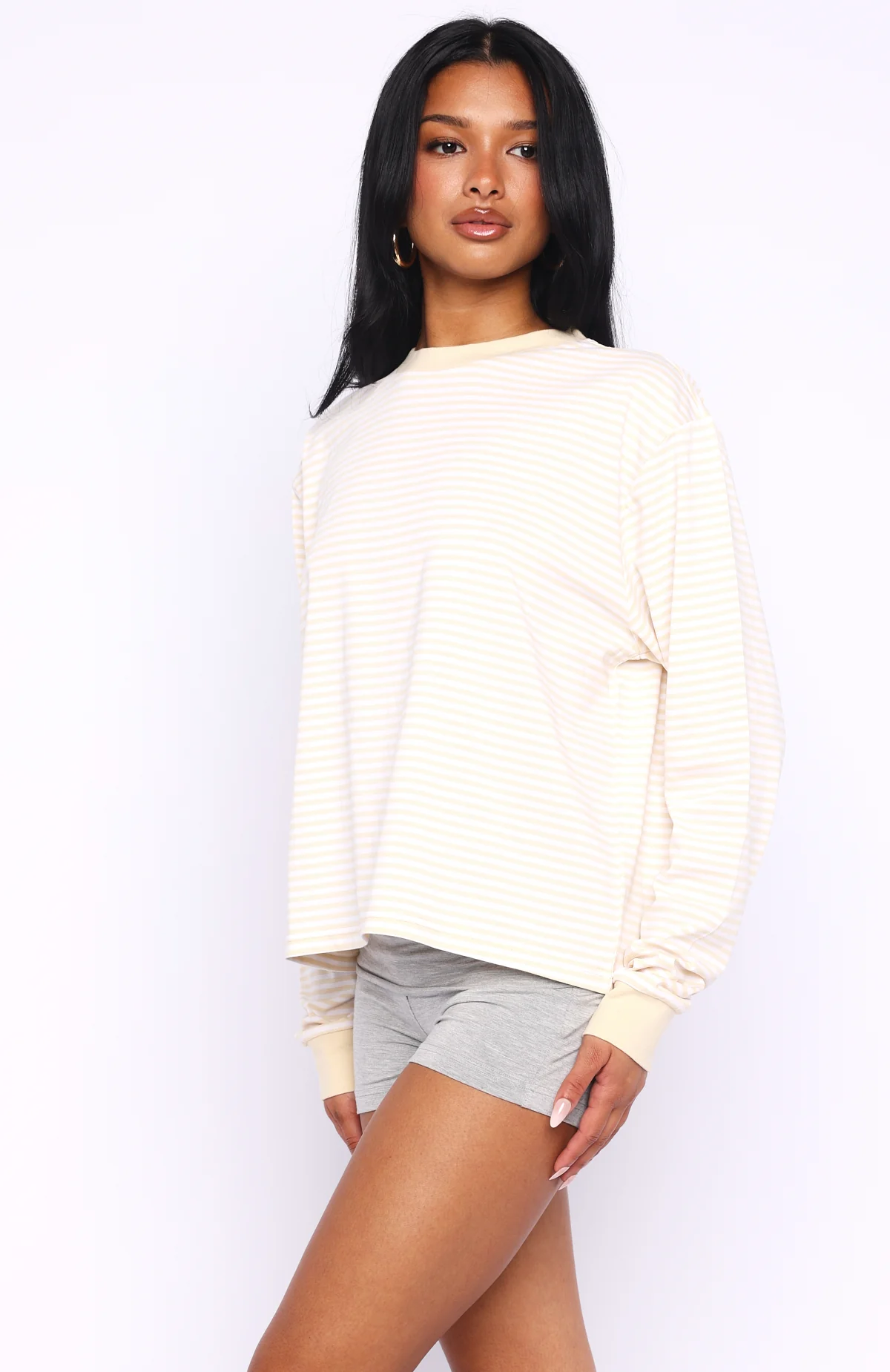 Touchdown Long Sleeve Tee Lemon Stripe