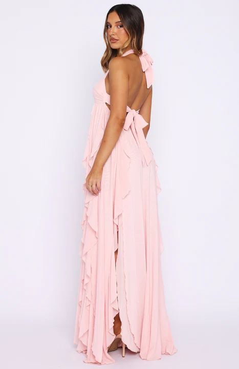 Coral Sands Mesh Maxi Dress Pink