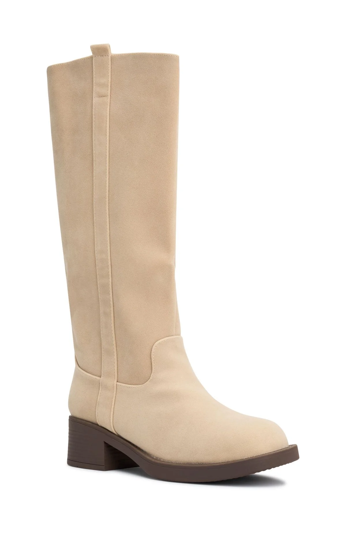 Lainey Knee High Boots Nude Faux Suede