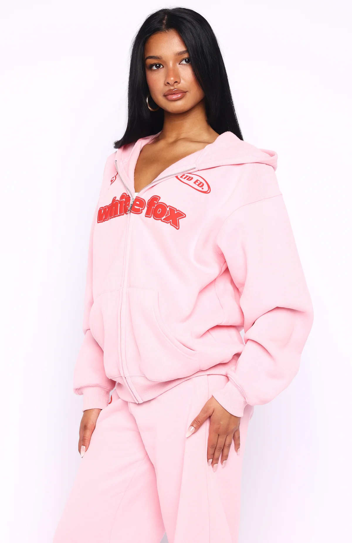 Ready To Go Zip Front Hoodie Pink