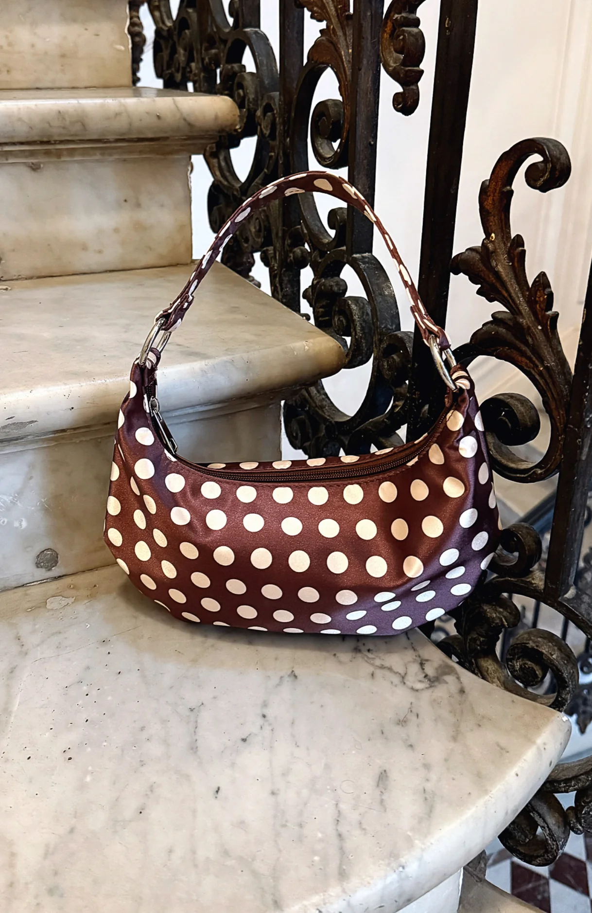 Aydin Shoulder Bag Chocolate Polka Dot
