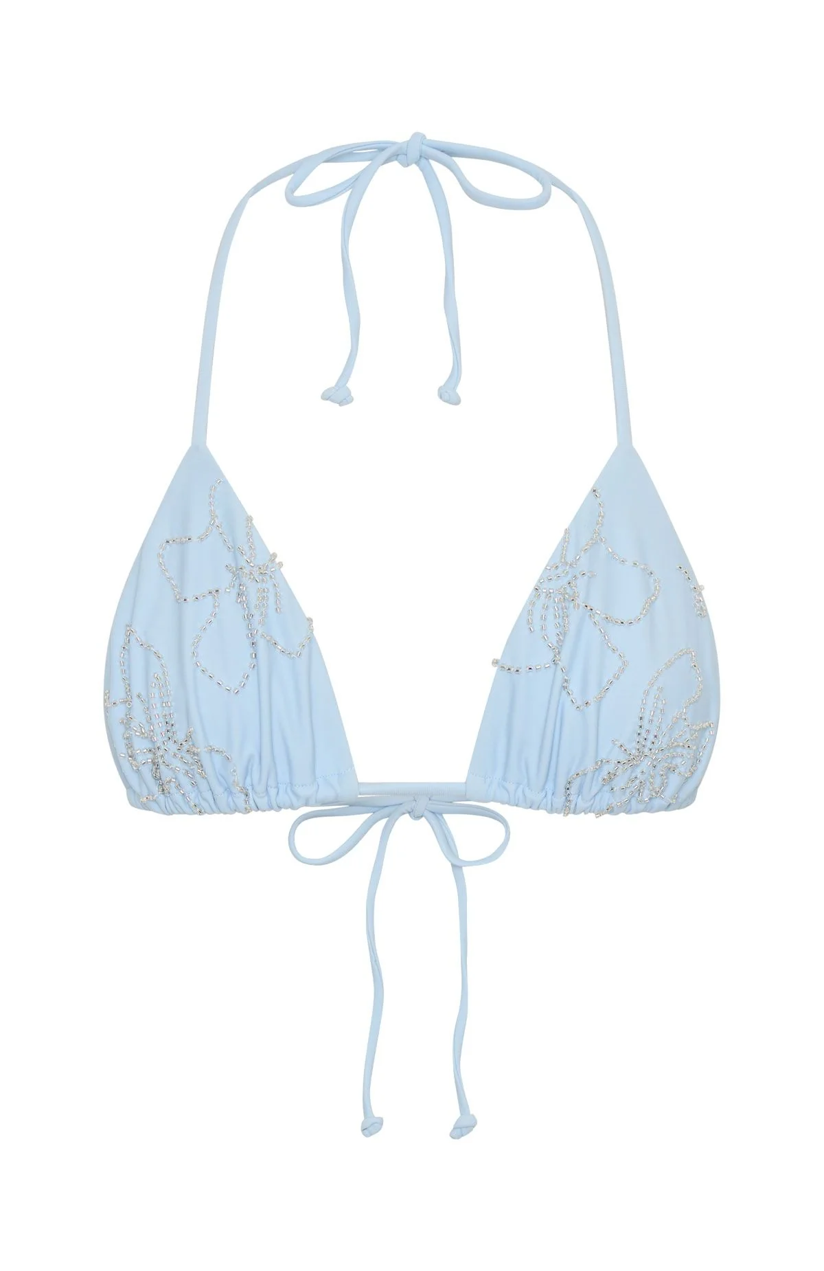 Jada Beaded Bikini Top Baby Blue