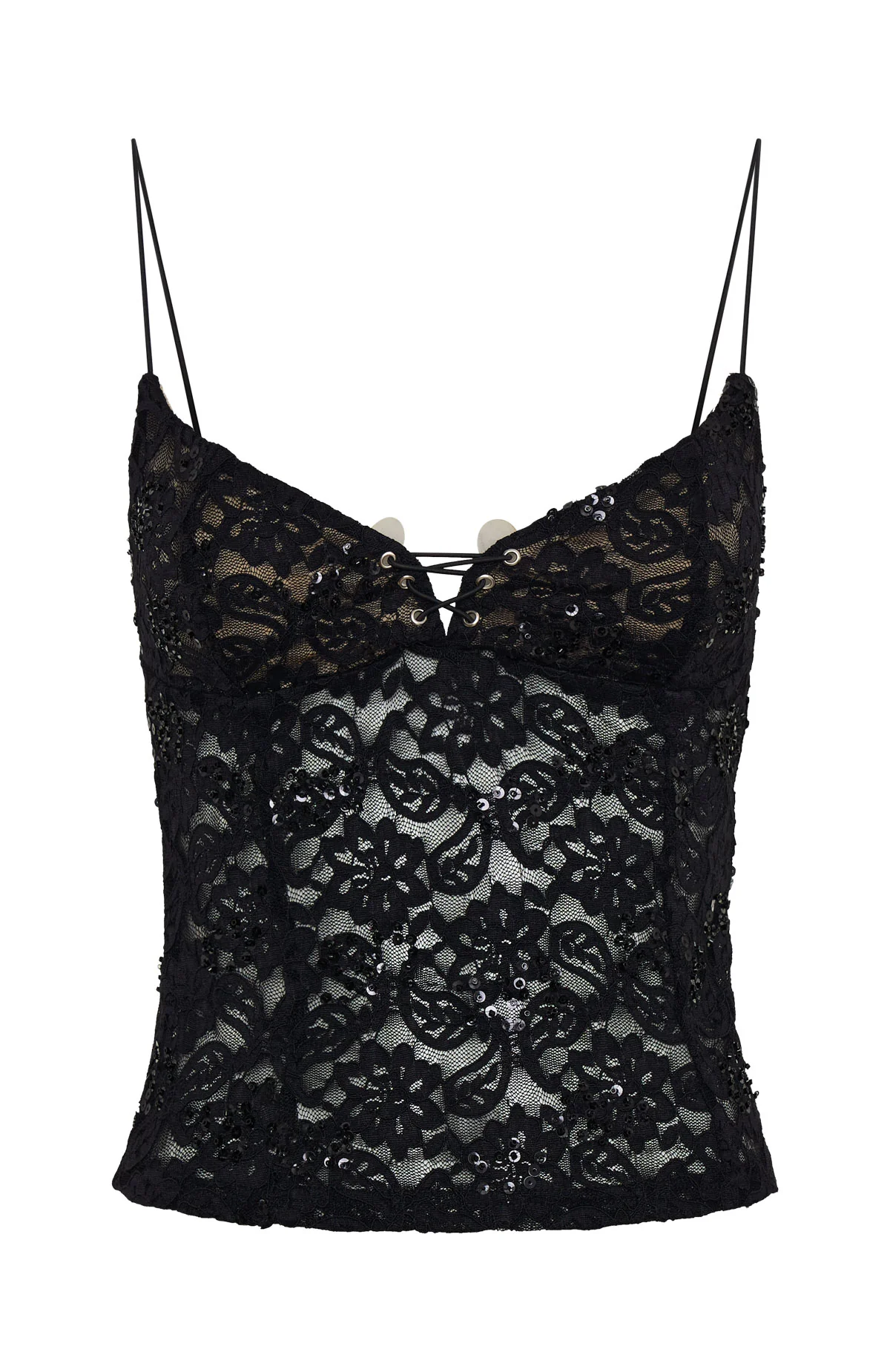 Weekend Escape Lace Top Black